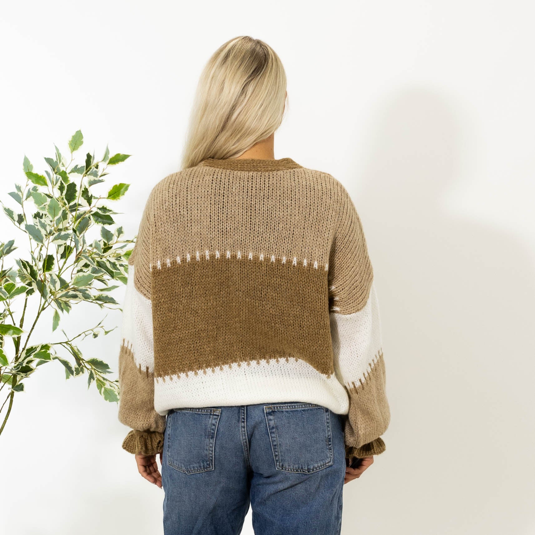 Thea Patchwork Strik, Camel
