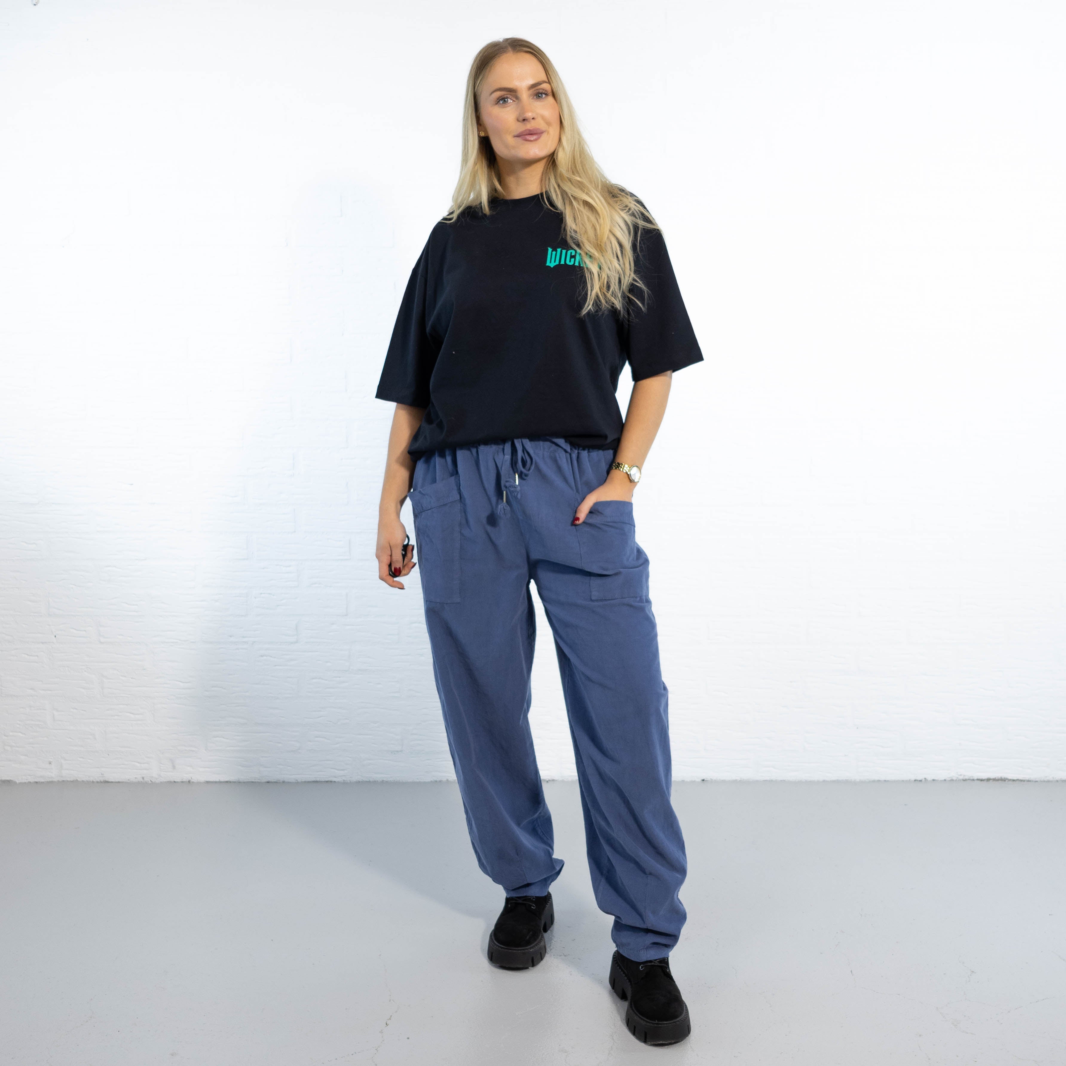 Brenda baggy bukser, Dueblå