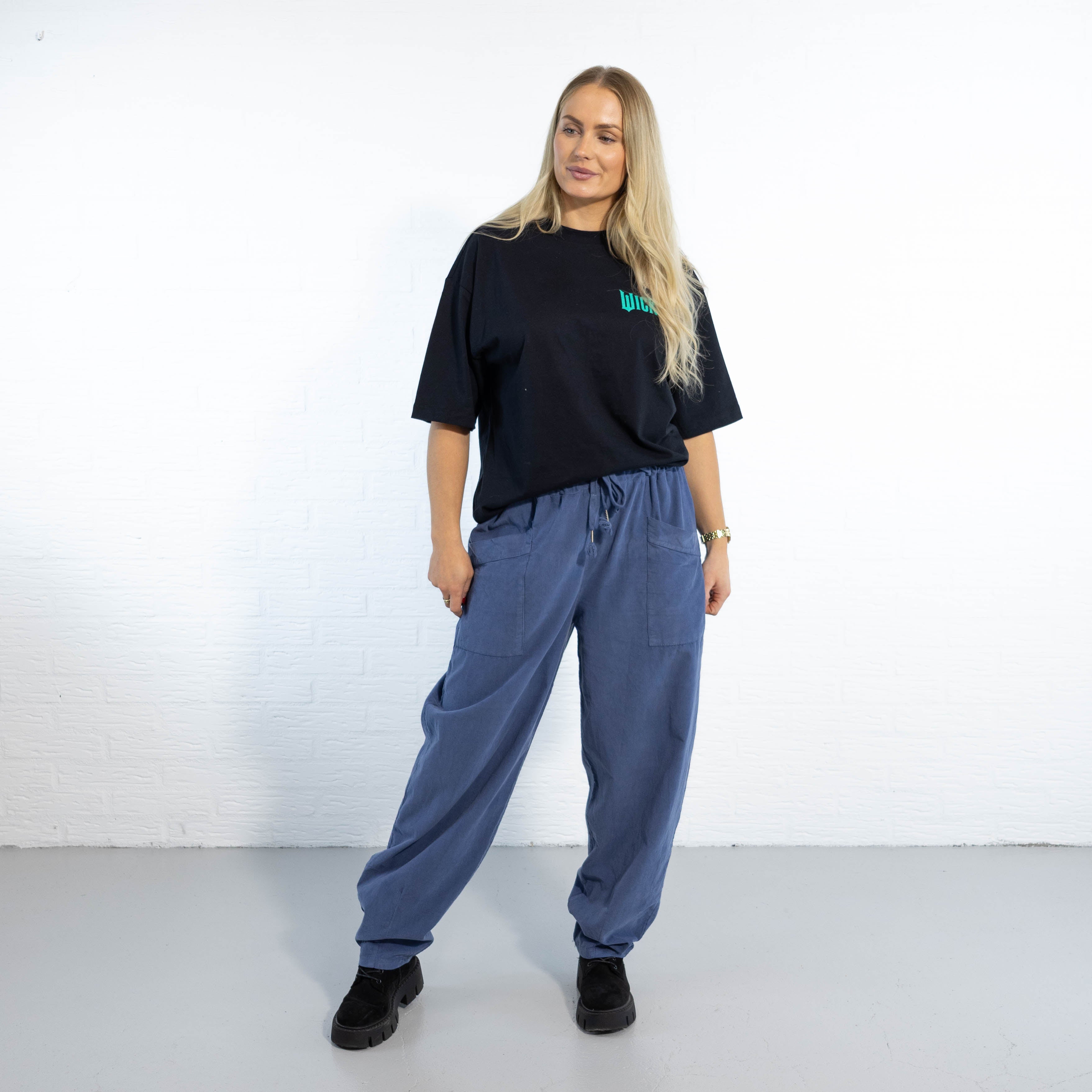 Brenda baggy bukser, Dueblå