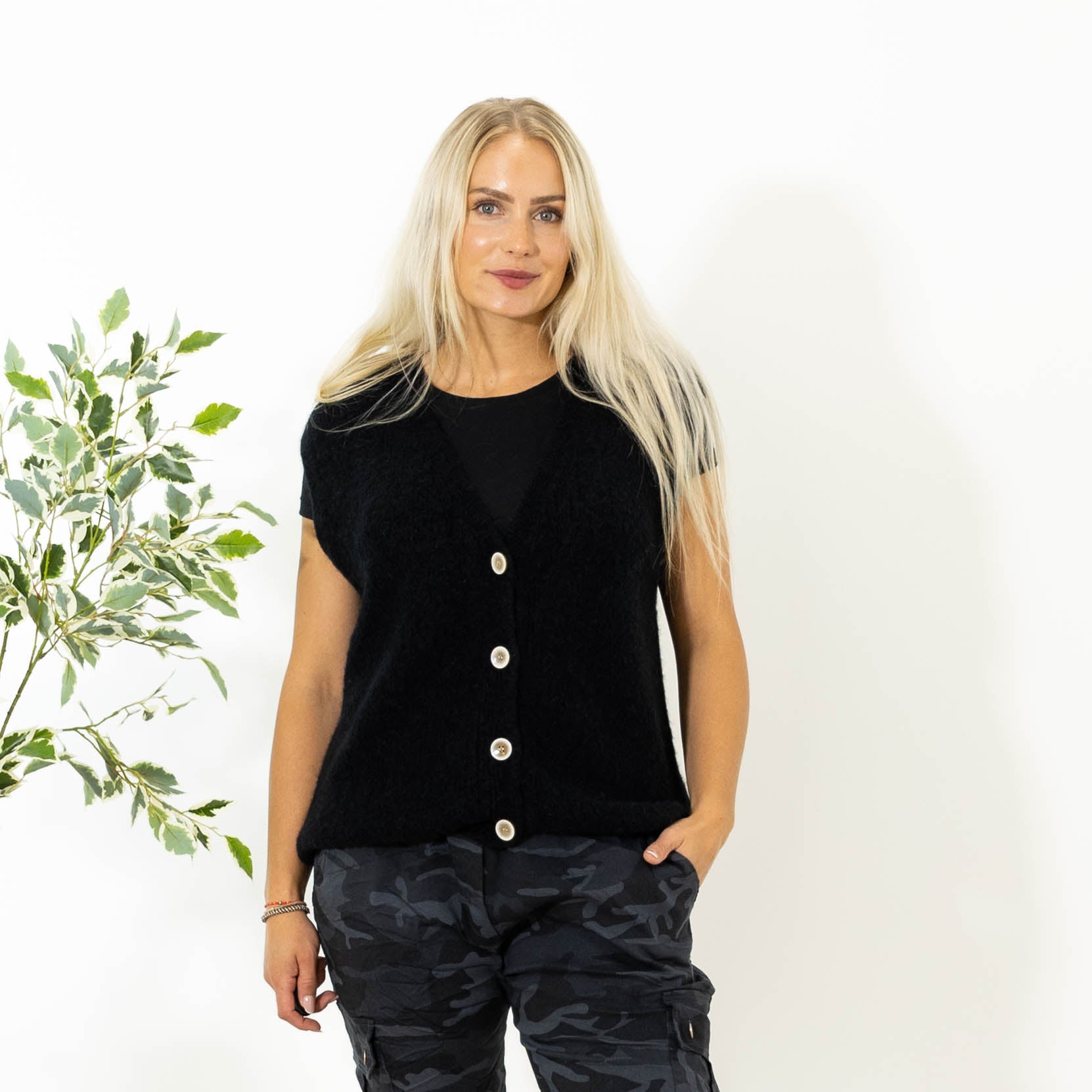 Lajla alpaca vest, Sort