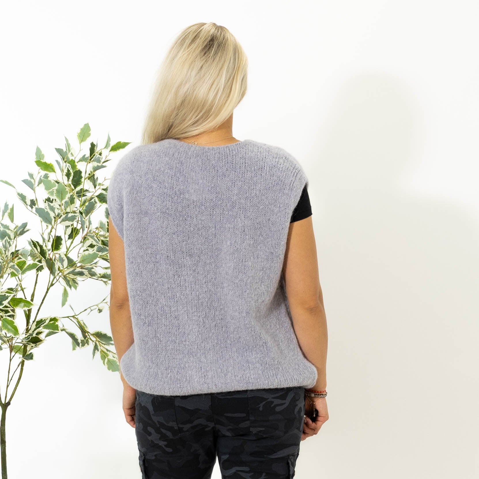 Lajla alpaca vest, Lysegrå