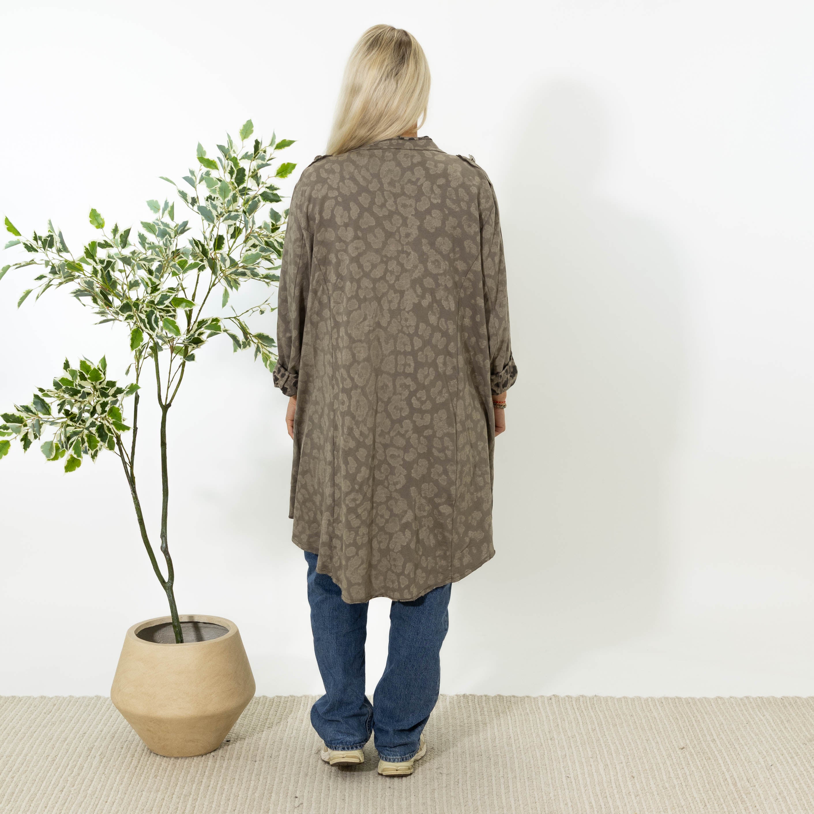 Ulla lang sweatshirt jakke, Taupe