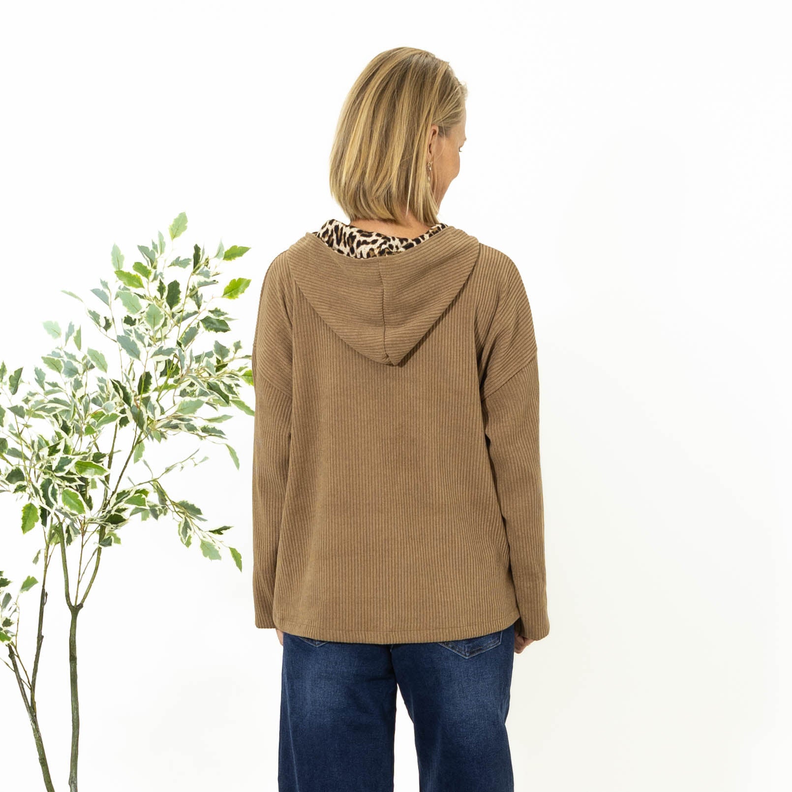 Alaska cardigan hoodie, Camel