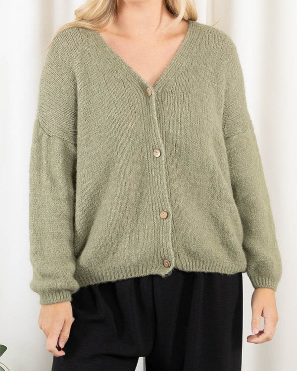 Leona cardigan, Khaki