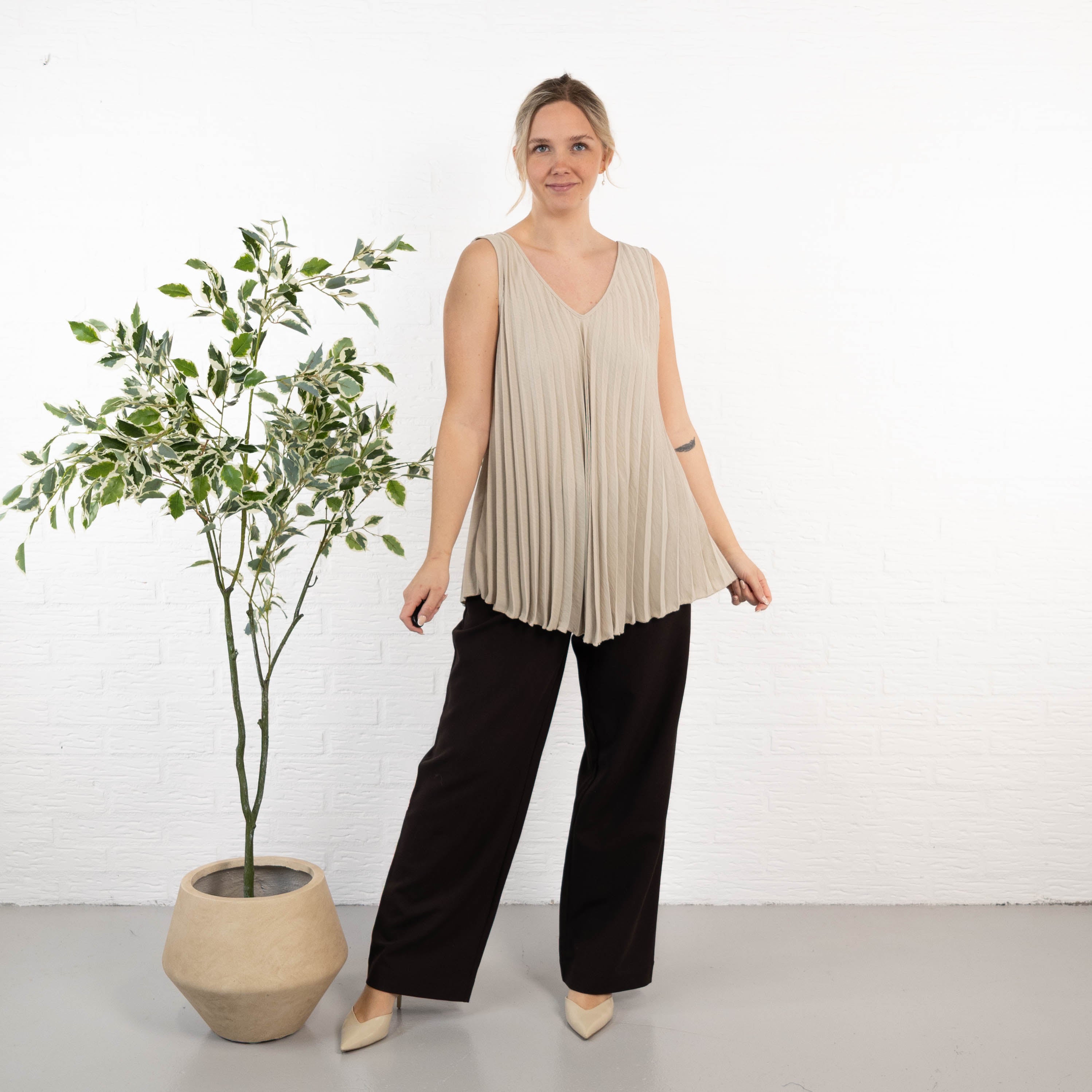 Gemma top, Beige