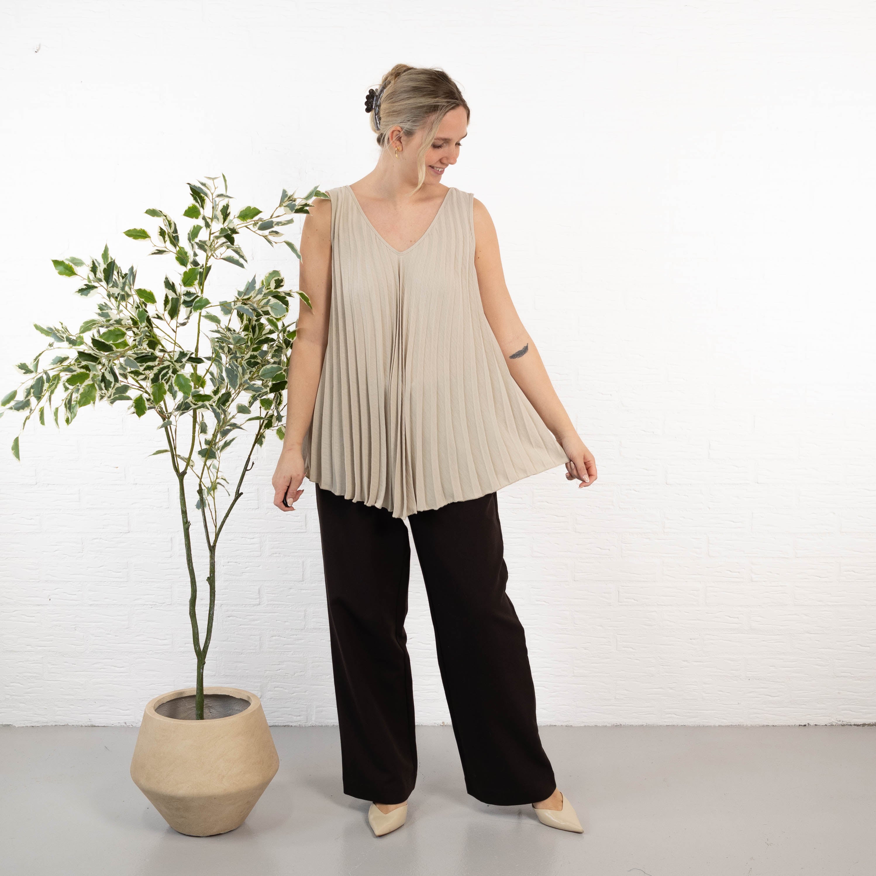 Gemma top, Beige