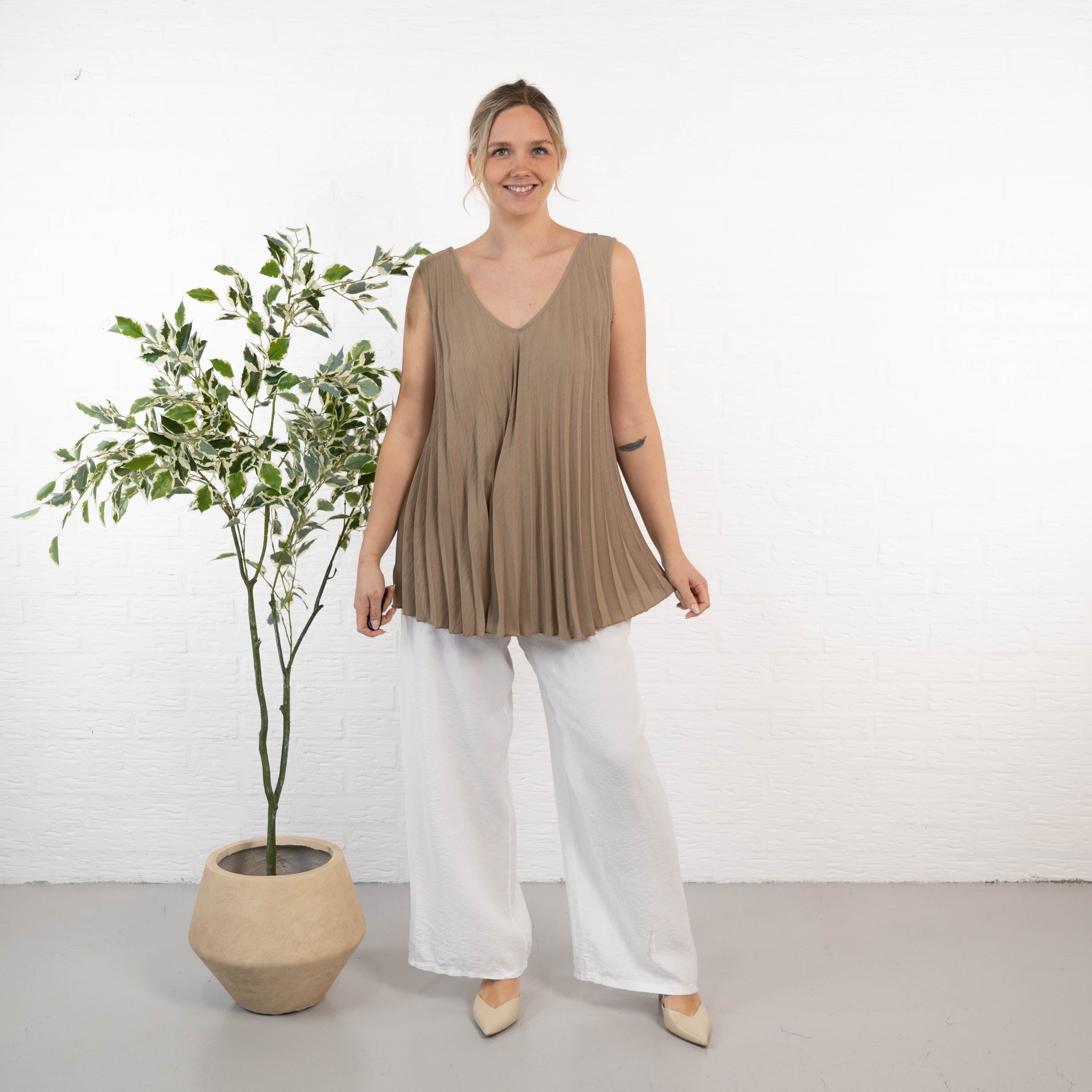 Gemma top, Taupe