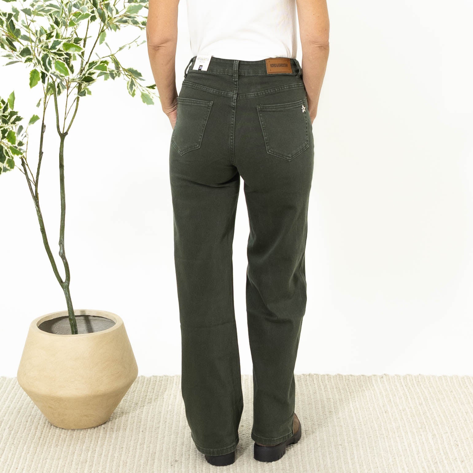 Paula karostar wide leg jeans, Khaki