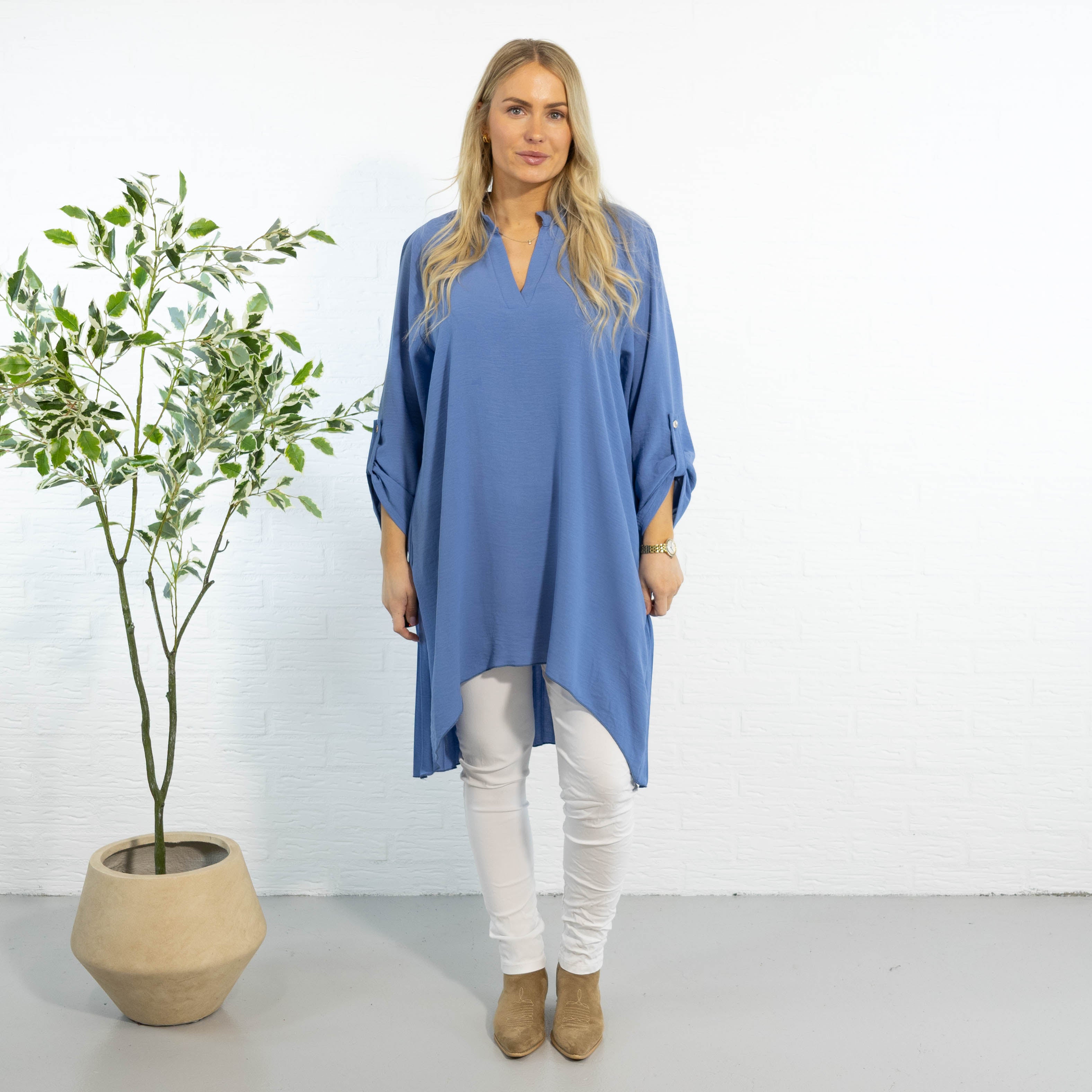 Derry skjorte tunika, Dueblå