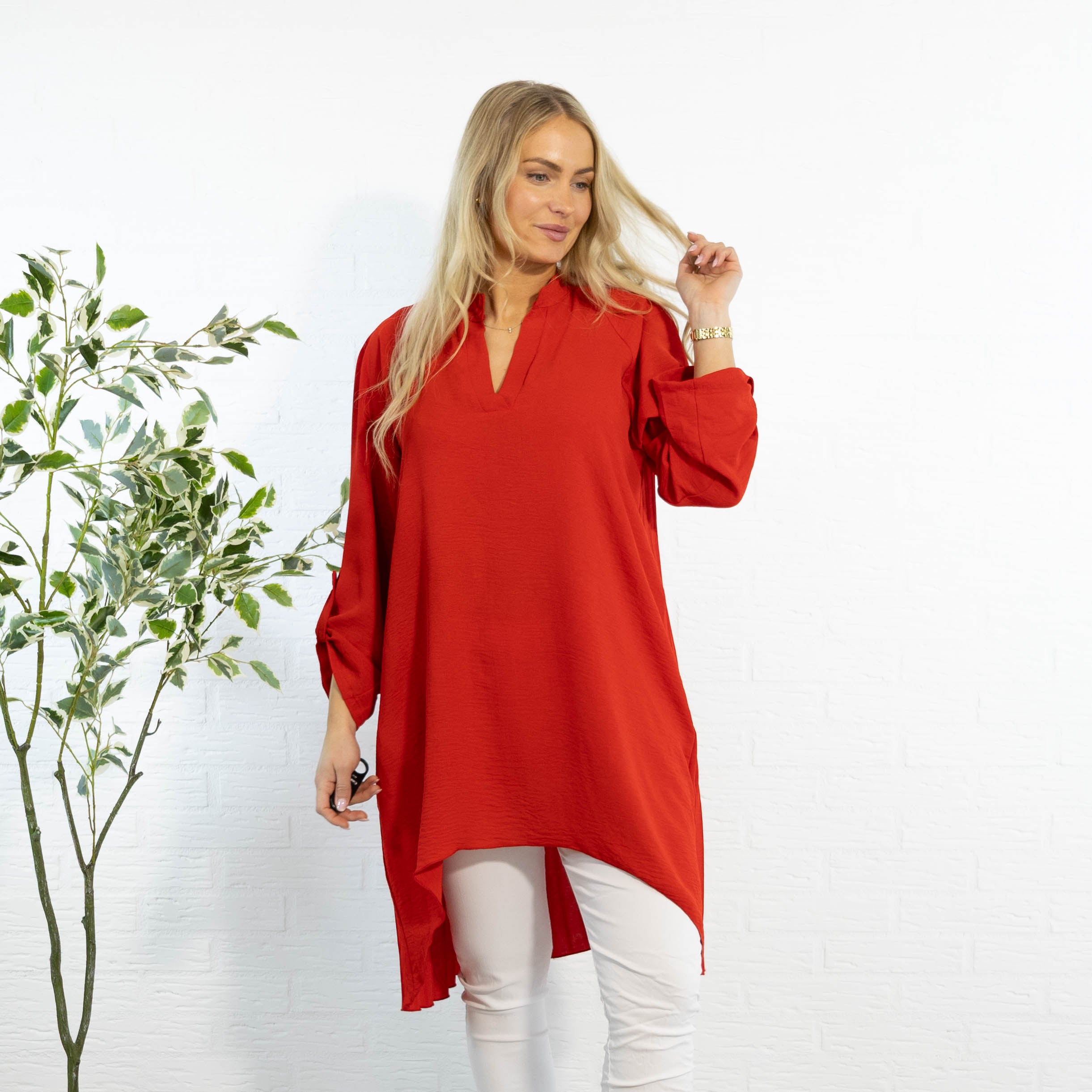 Derry skjorte tunika, Rød