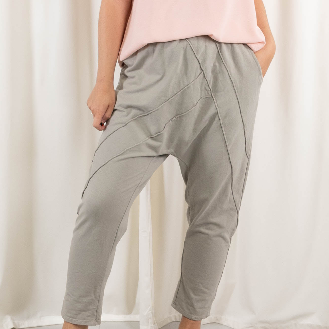 Slasky 7/8 bukser, Taupe