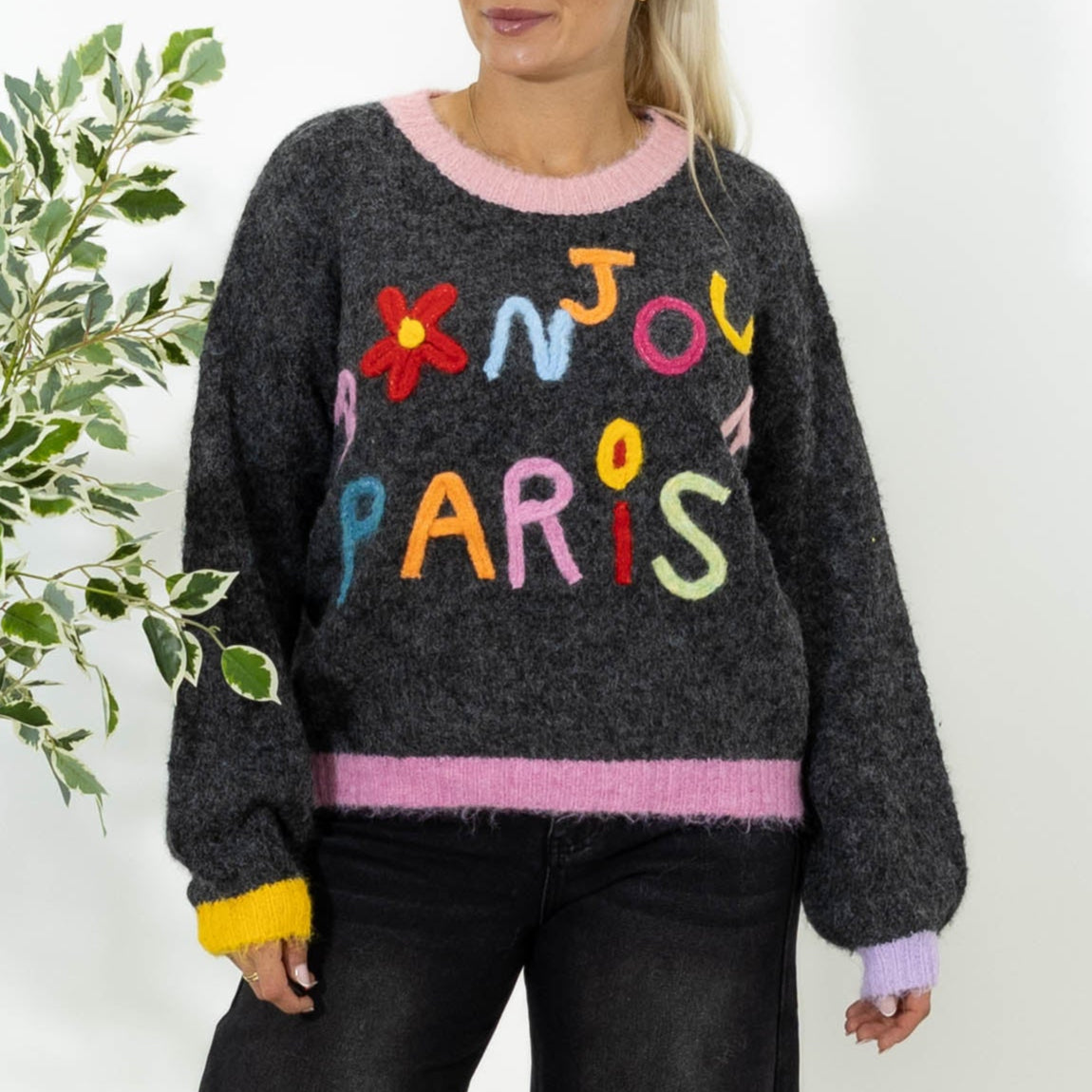 Bonjou Paris strik, Mørkegrå