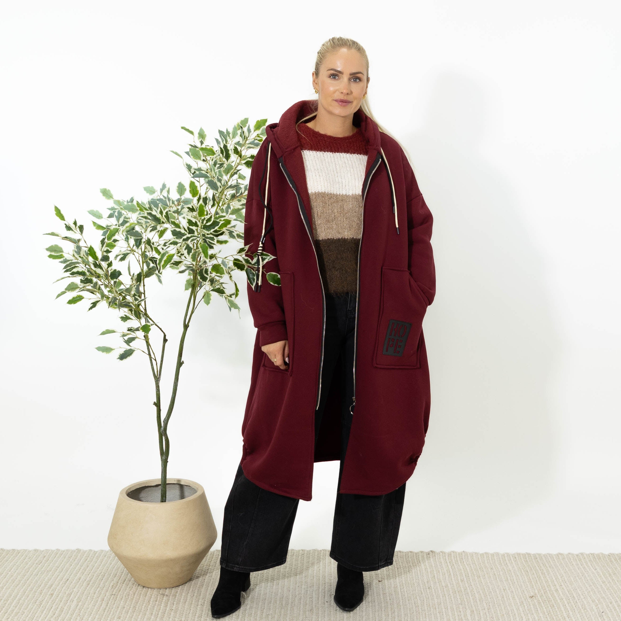 Hope sweatshirt jakke, Bordeaux