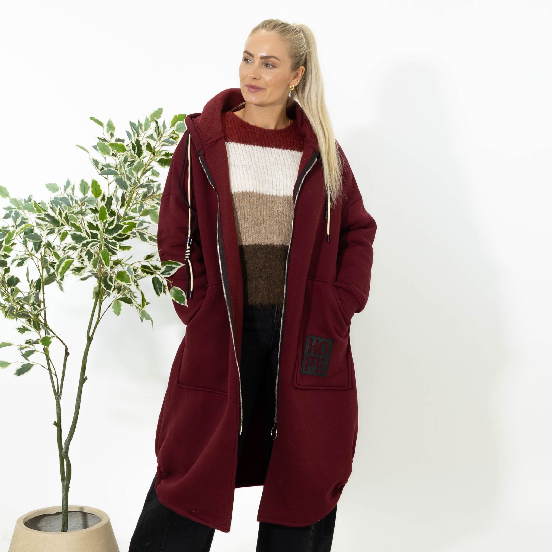 Hope sweatshirt jakke, Bordeaux