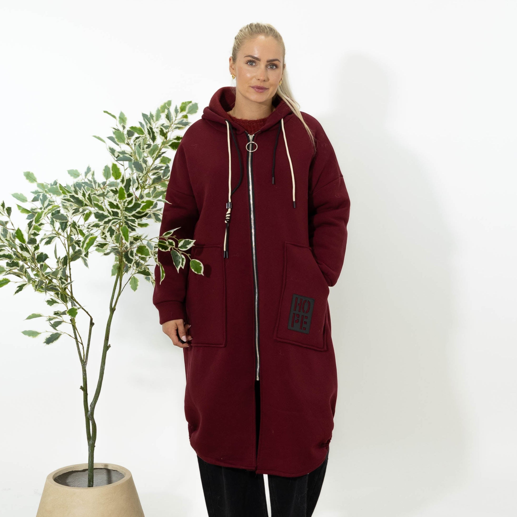 Hope sweatshirt jakke, Bordeaux