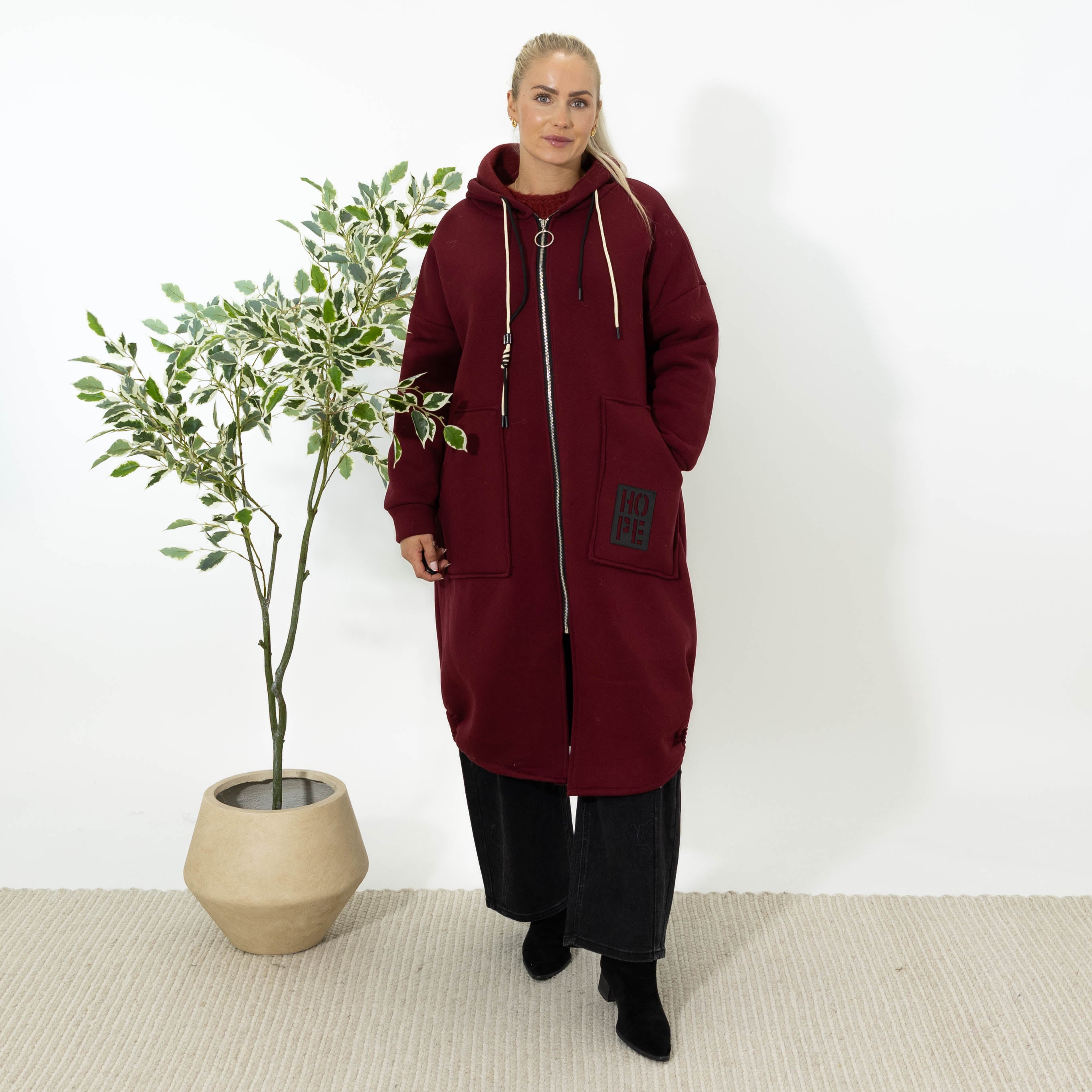 Hope sweatshirt jakke, Bordeaux