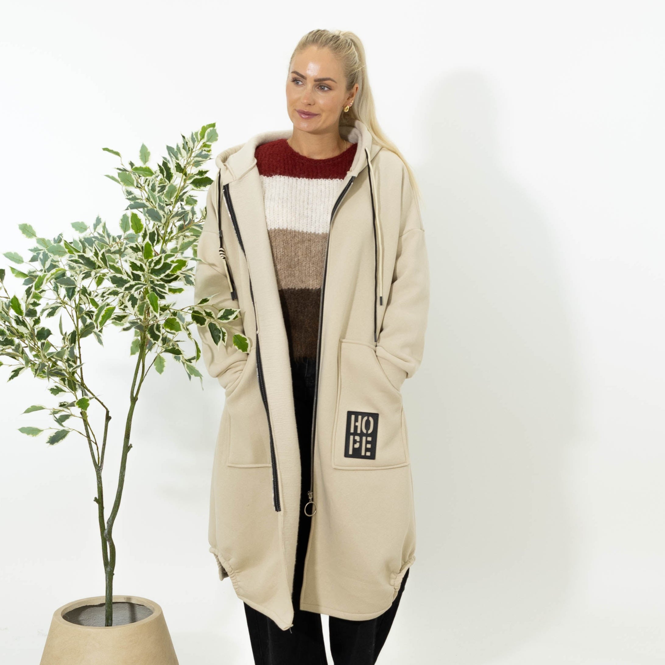 Hope sweatshirt jakke, Beige