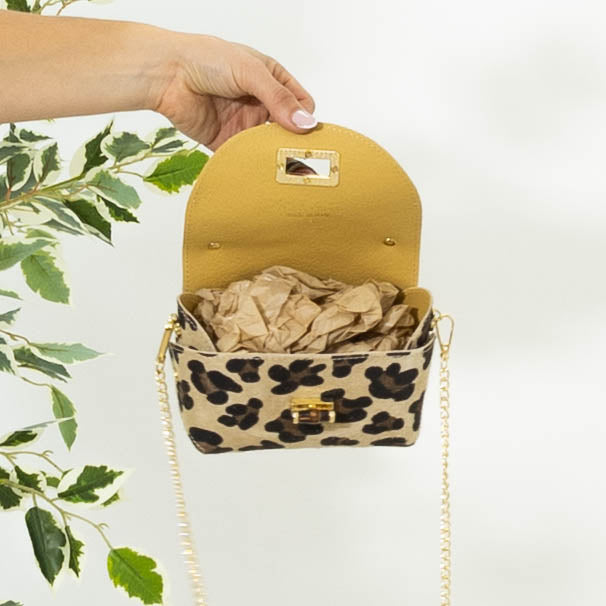 Milano leopard lædertaske, Leopard