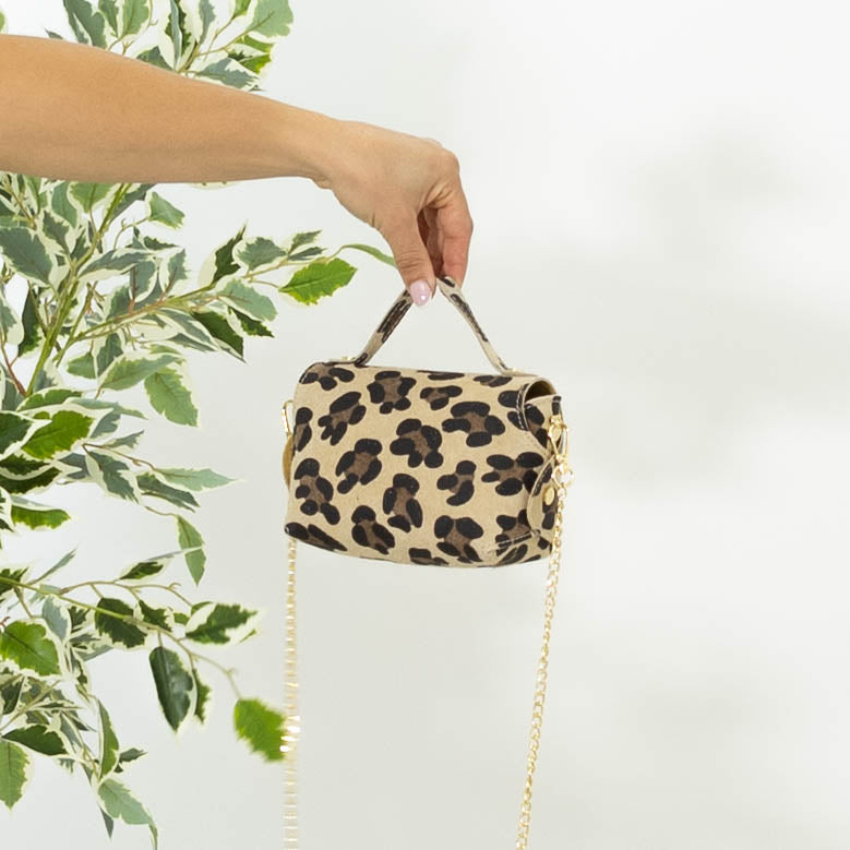 Milano leopard lædertaske, Leopard