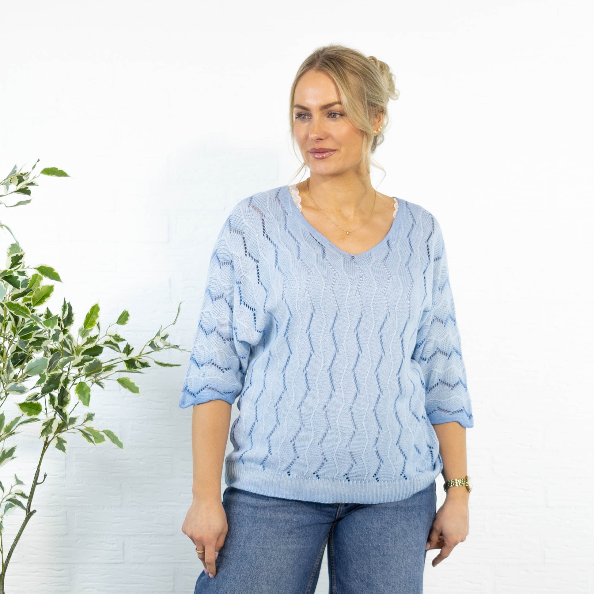 Selma strik, Lyseblå