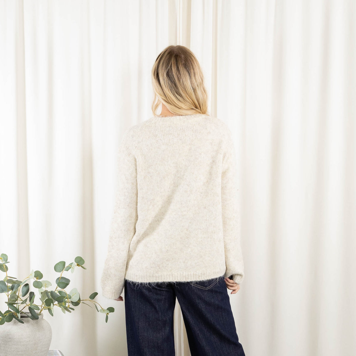 Rose strik, Beige/Choko