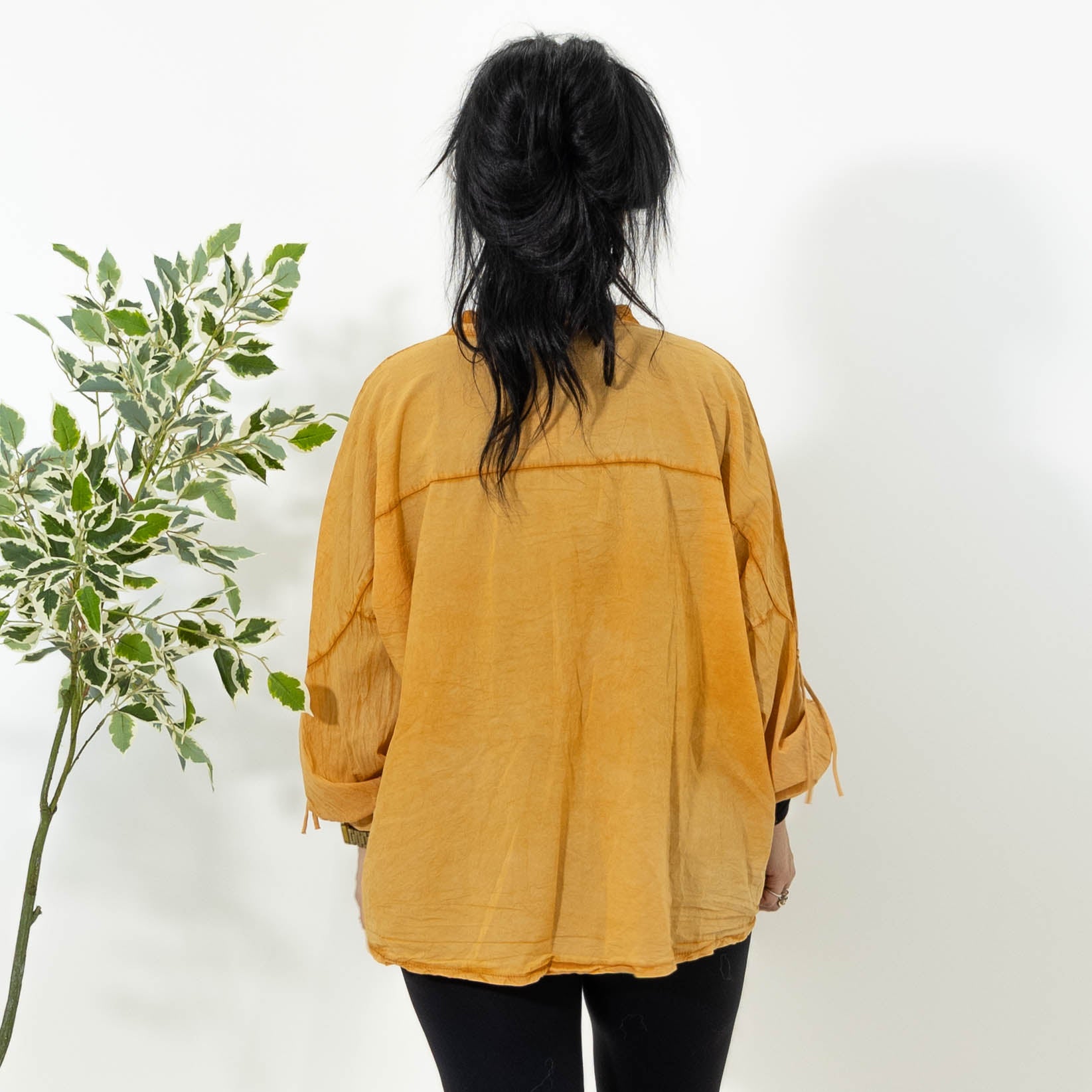 Cindy acid washed skjorte, Orange