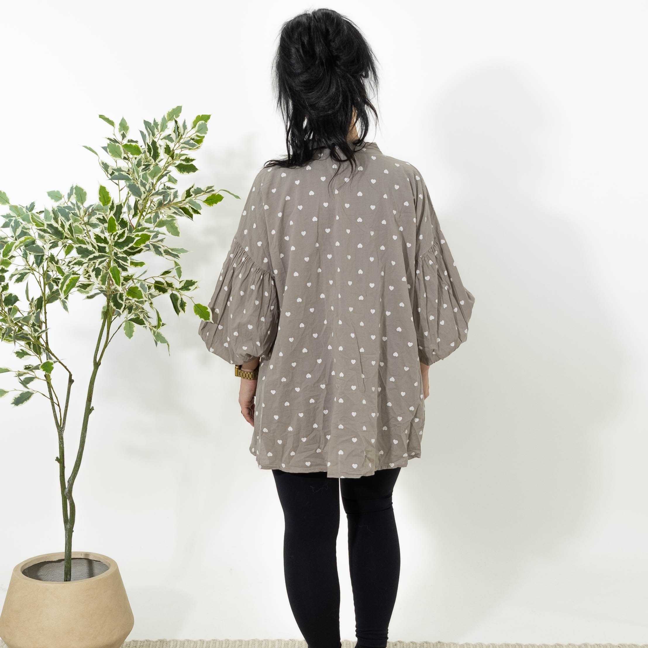 Panama hjerte skjorte, Taupe