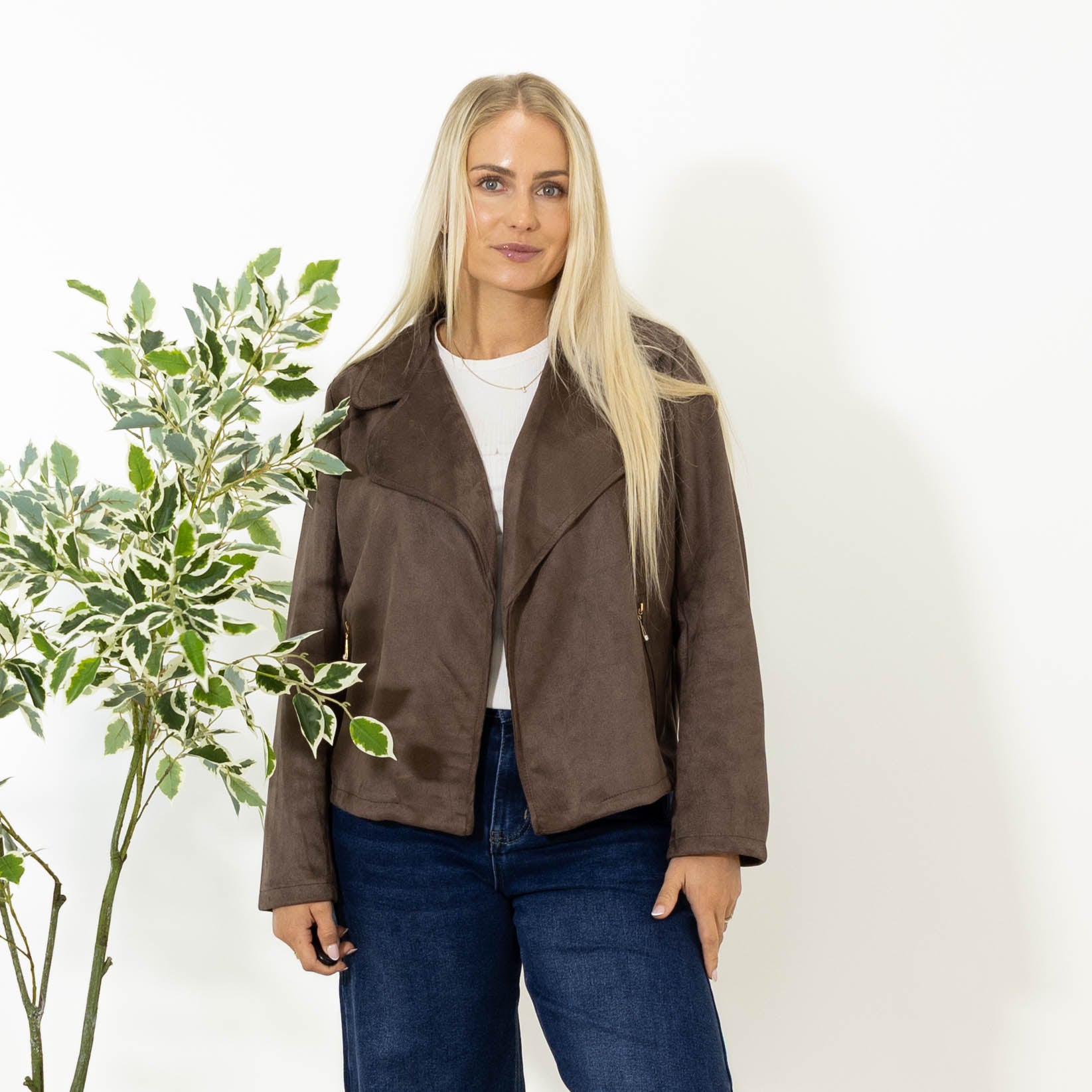 Morgan imiteret ruskinds bomber jakke, Choko