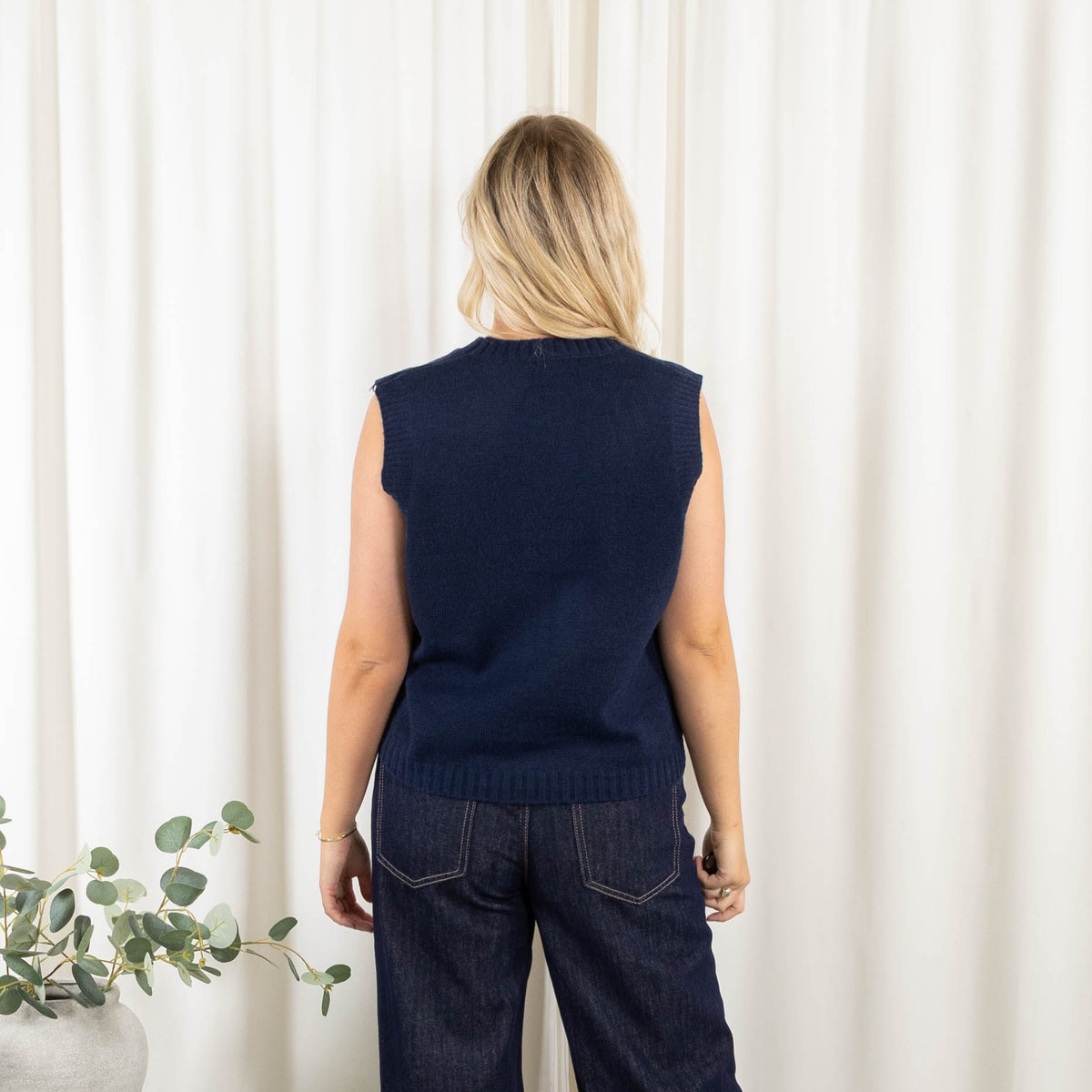 Kammy strik/vest, Navy