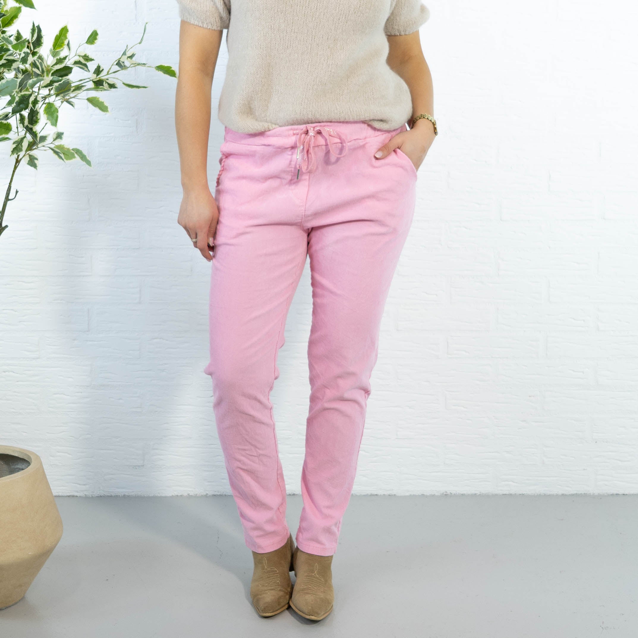 Noemi stonewashed bukser, Pink