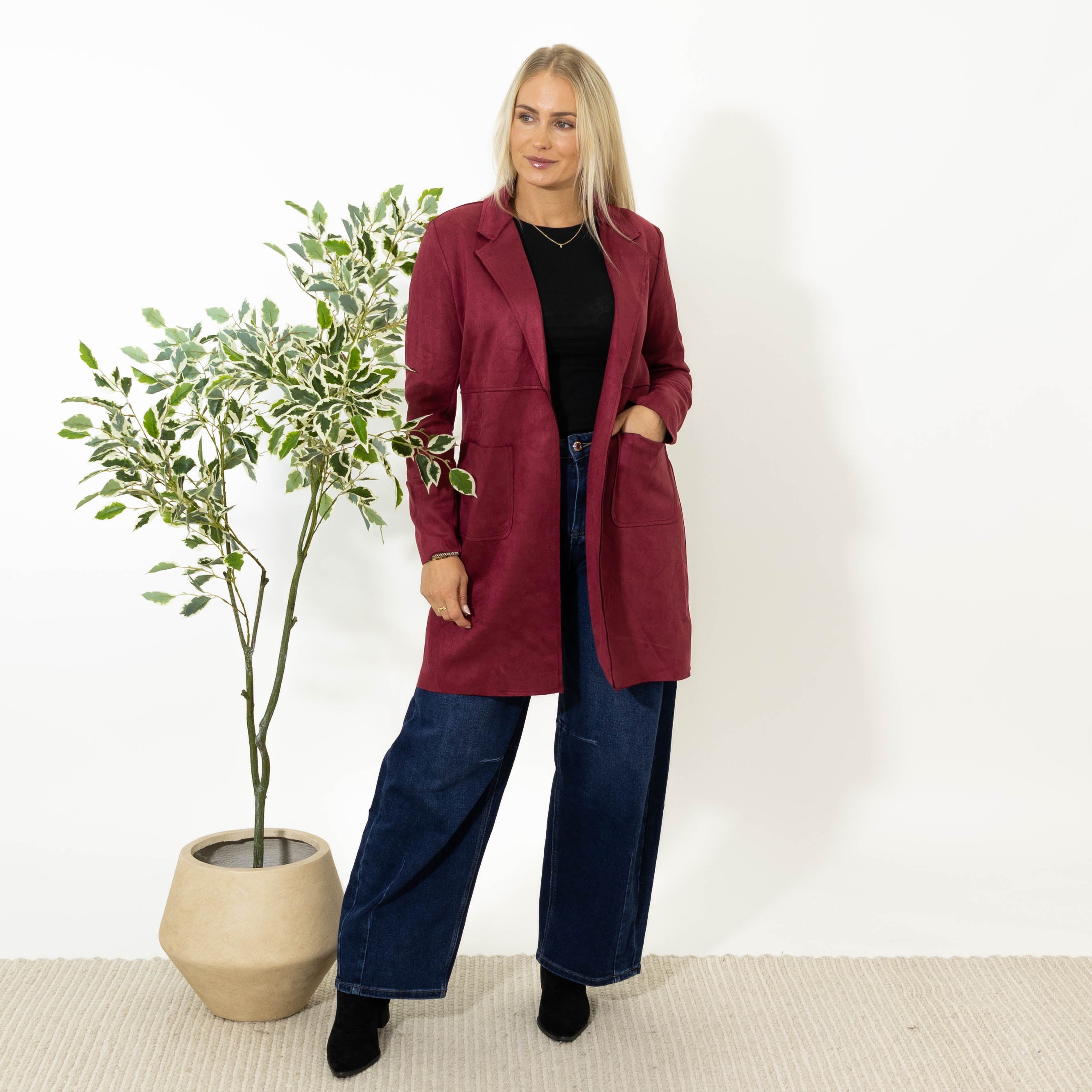 India imiteret ruskindsjakke, Bordeaux