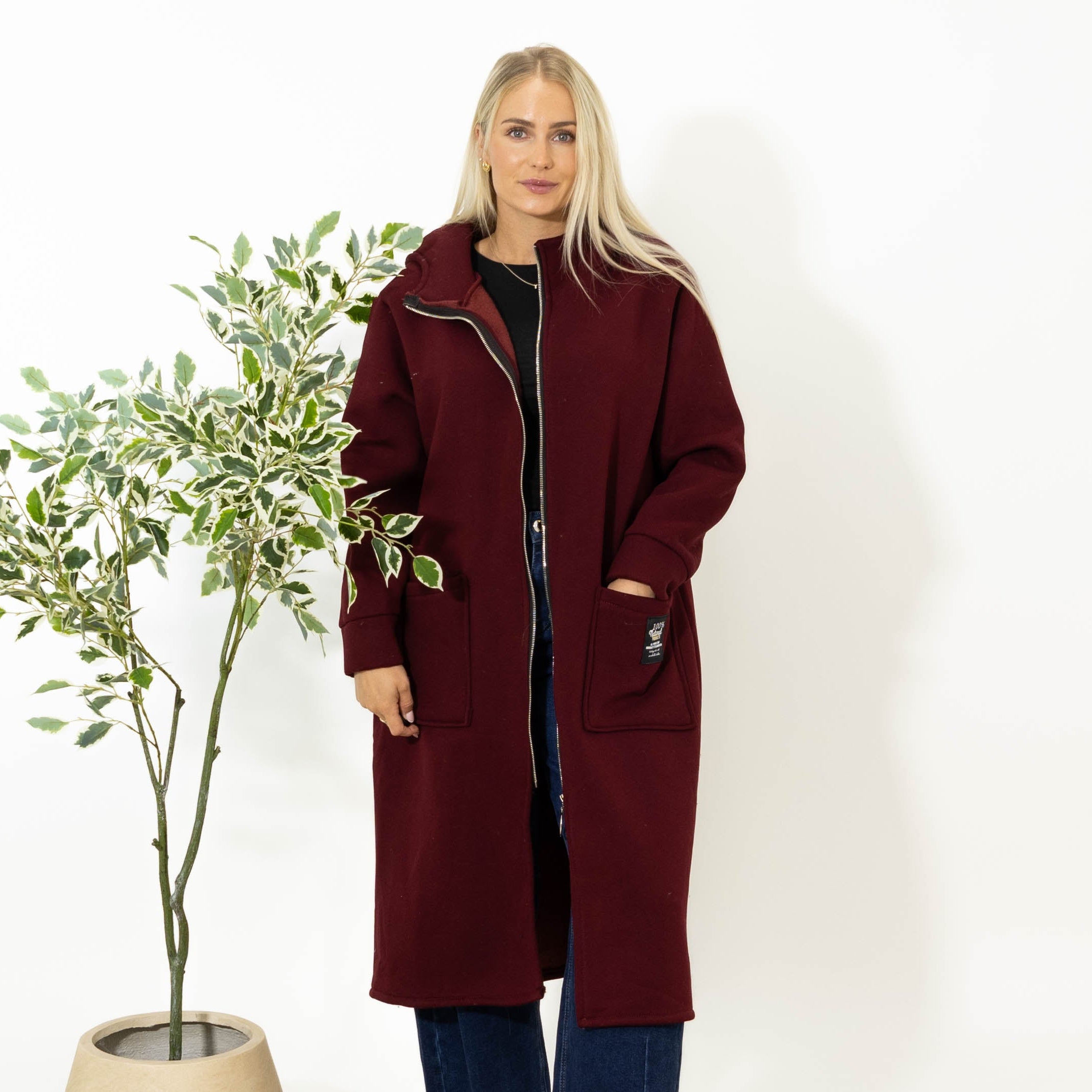 Bertie sweatshirt jakke, Bordeaux