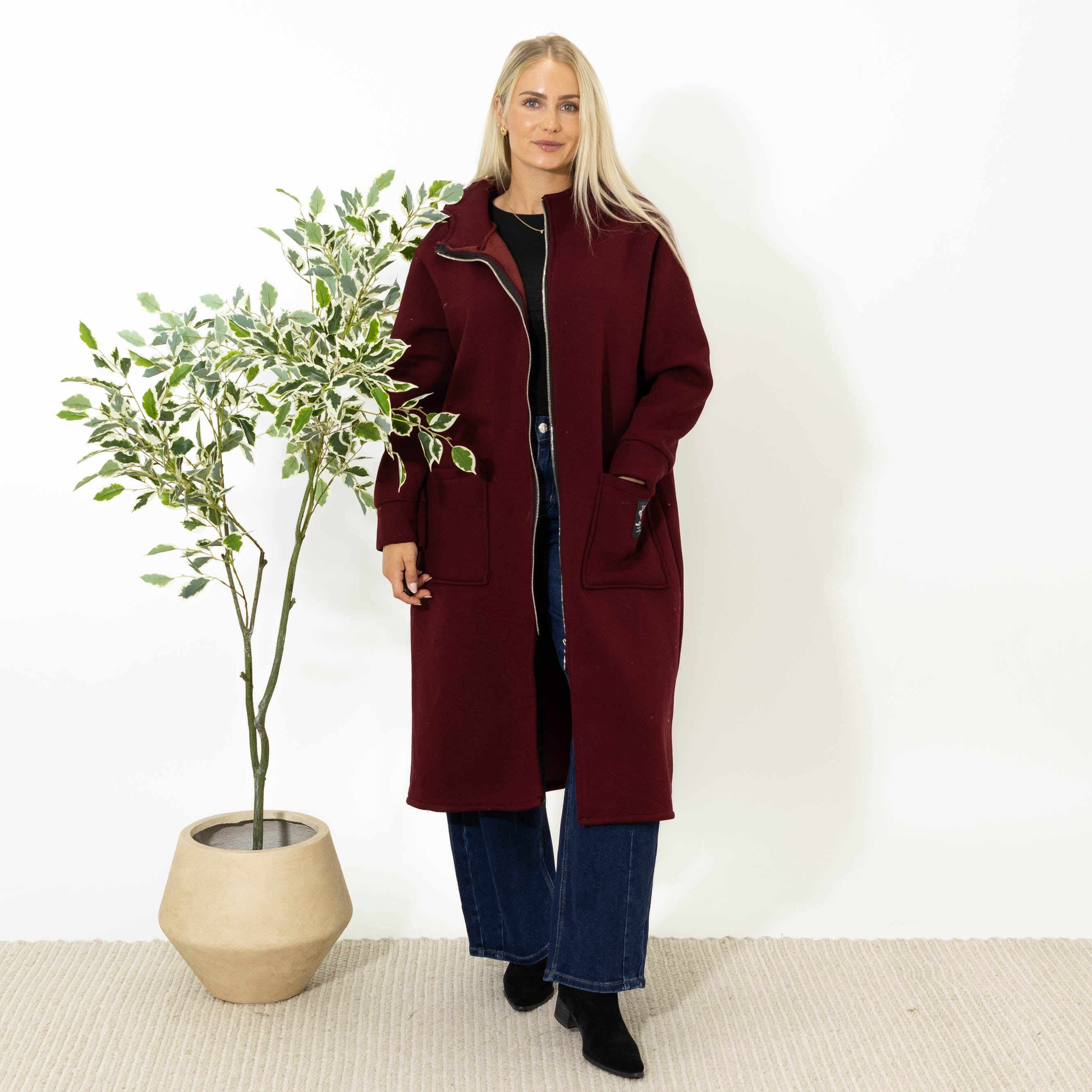 Bertie sweatshirt jakke, Bordeaux