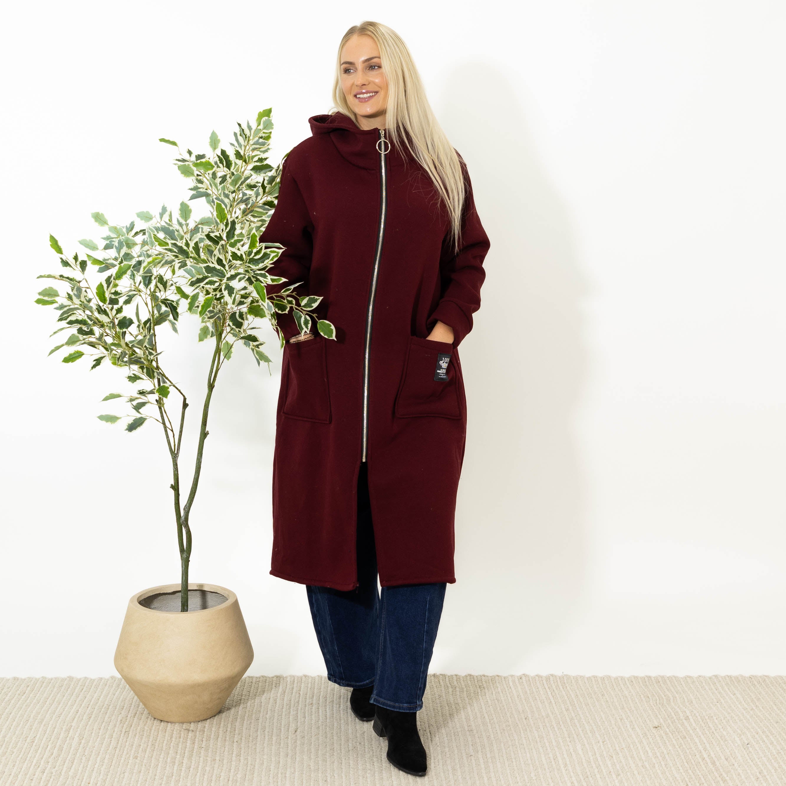 Bertie sweatshirt jakke, Bordeaux