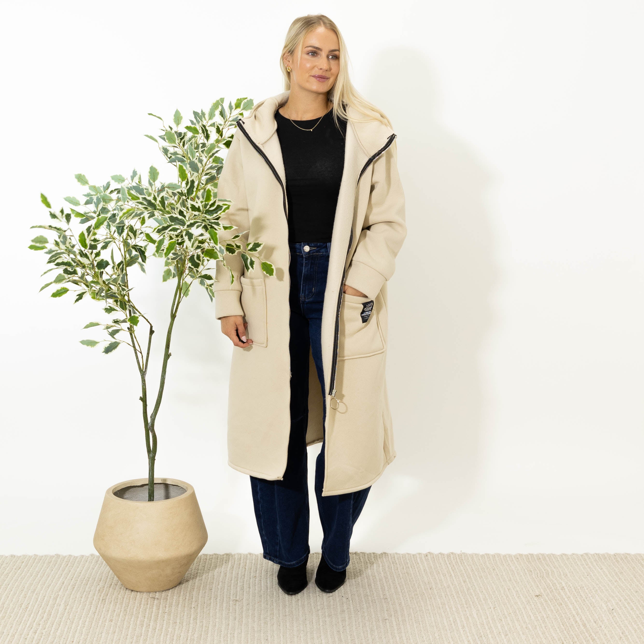 Bertie sweatshirt jakke, Beige