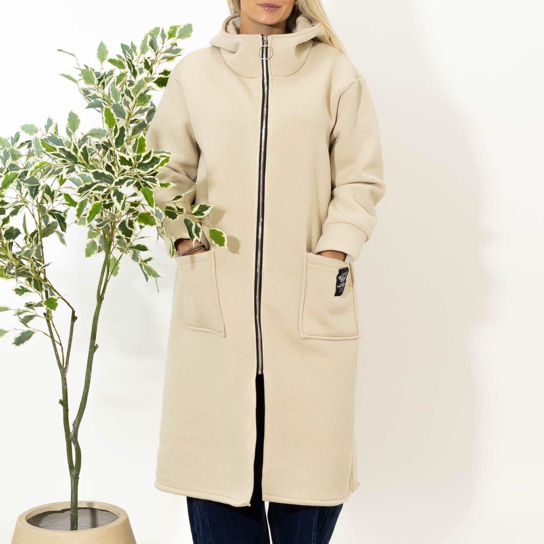 Bertie sweatshirt jakke, Beige