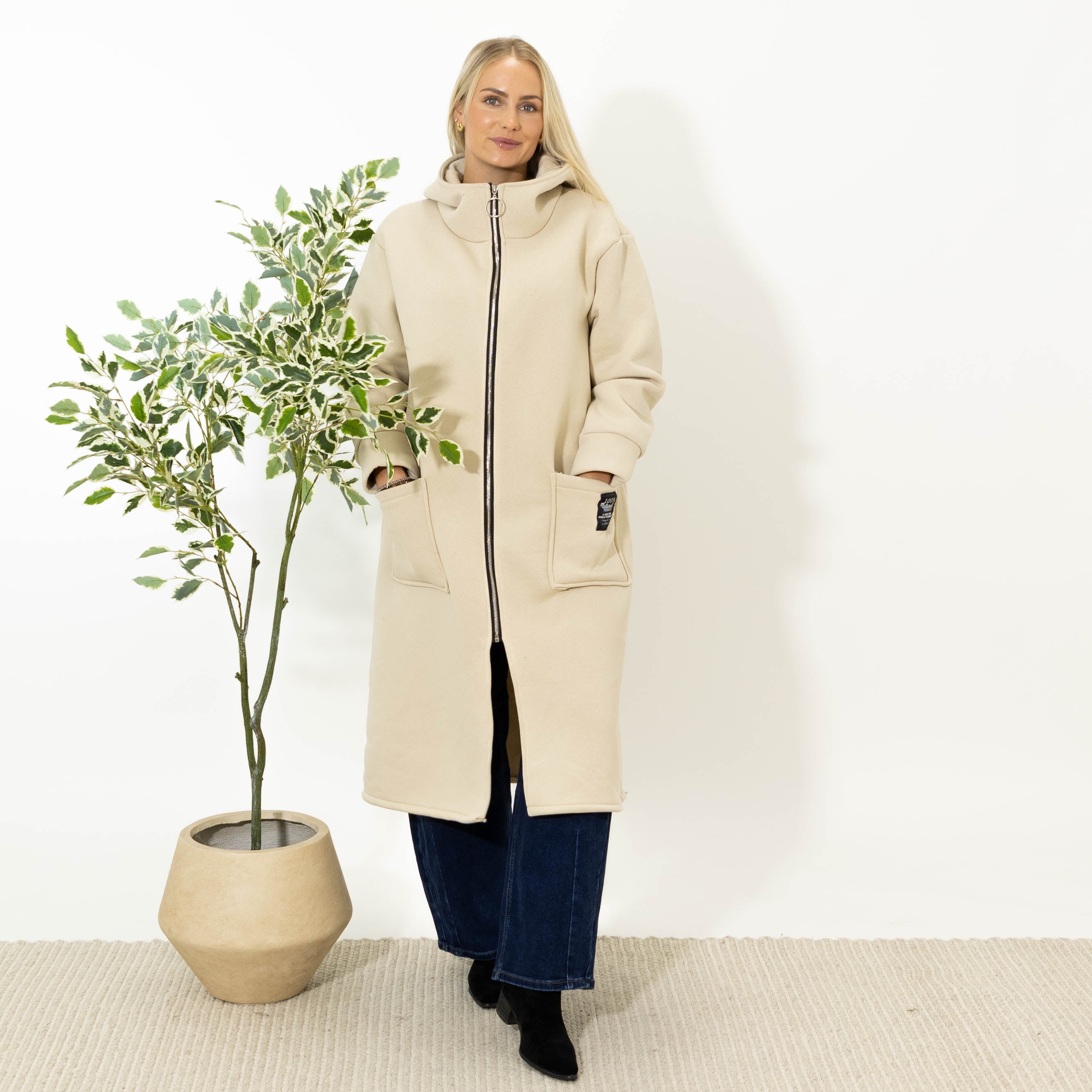 Bertie sweatshirt jakke, Beige