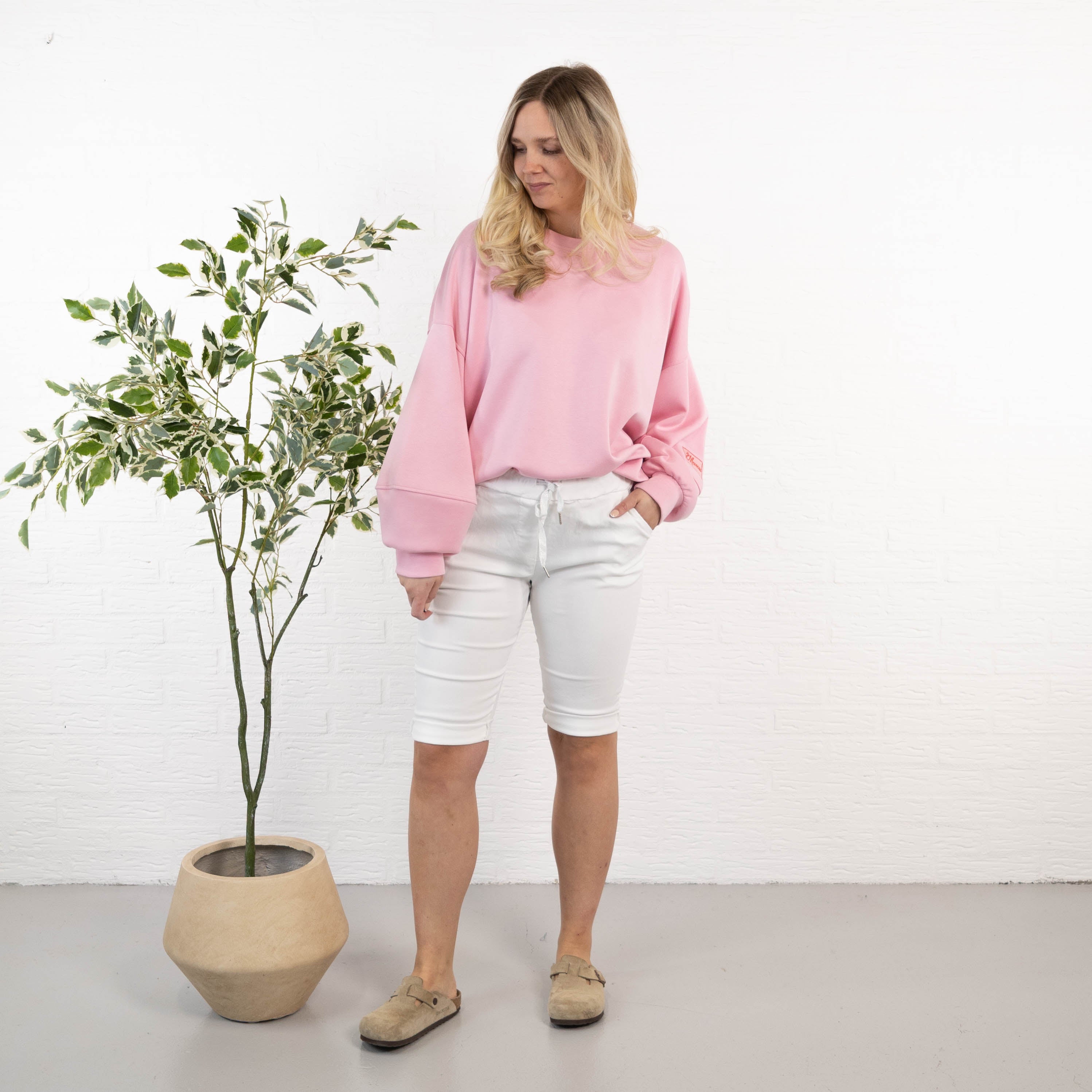 Lona shorts, Hvid