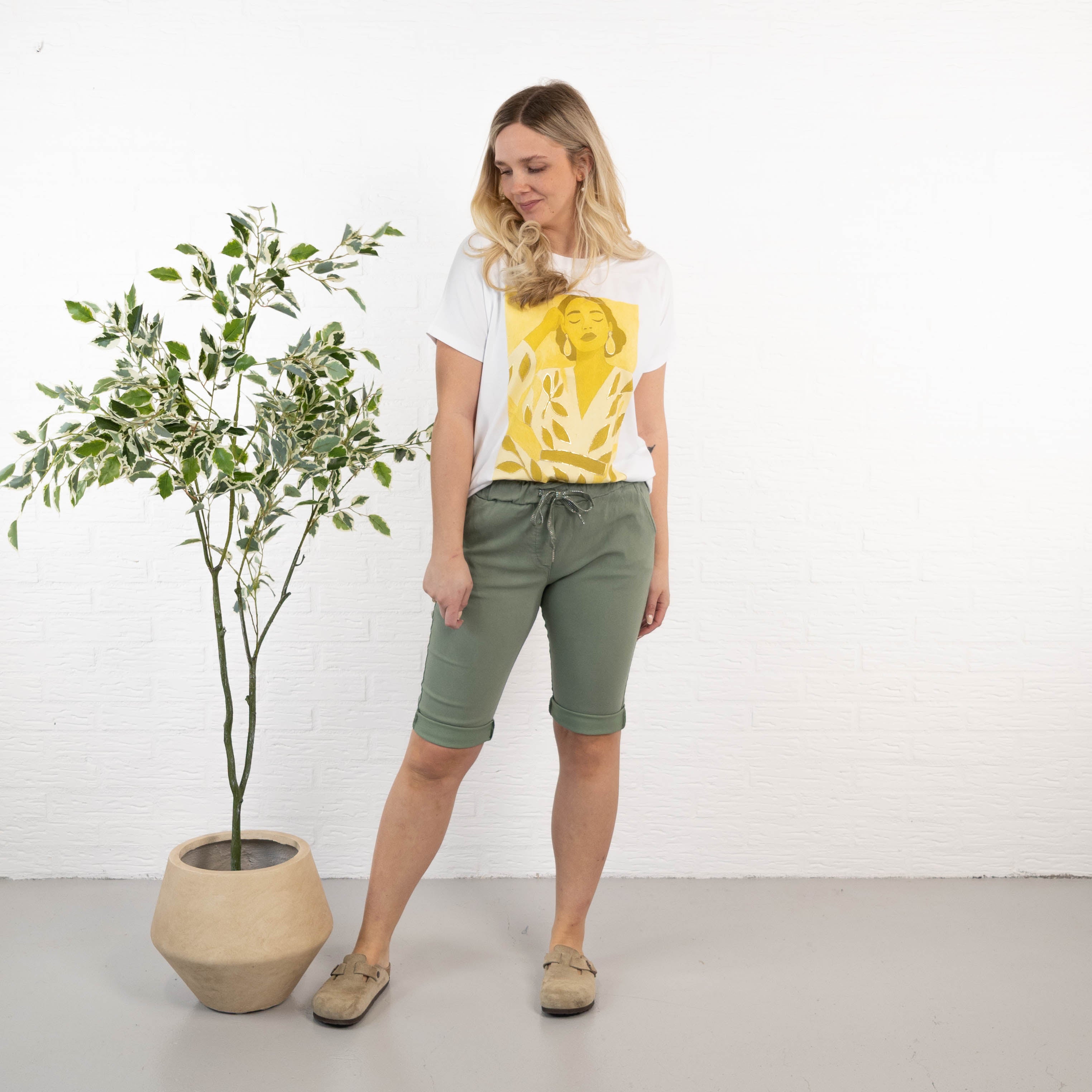 Lona shorts, Khaki