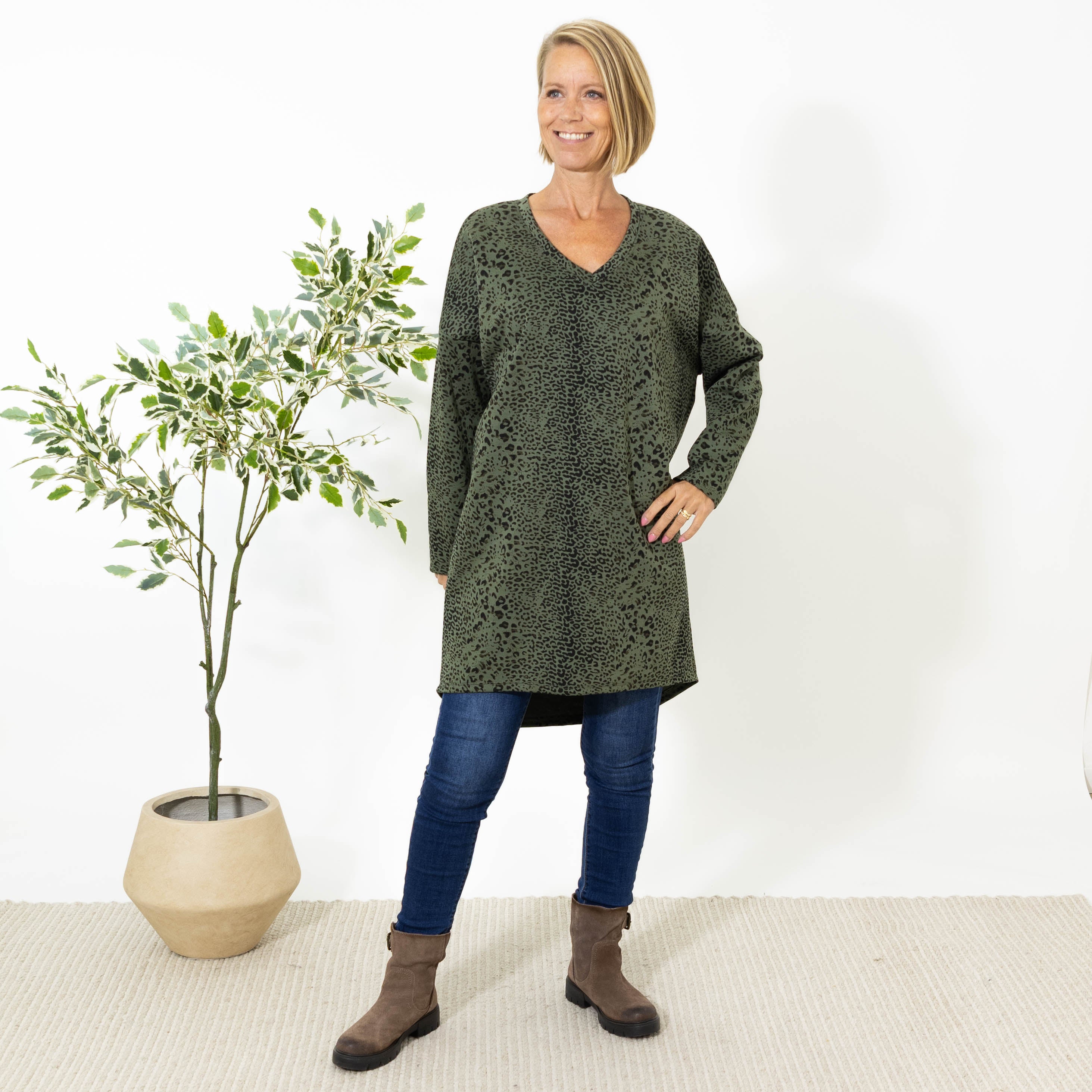 Montana sweatshirt kjole, Khaki