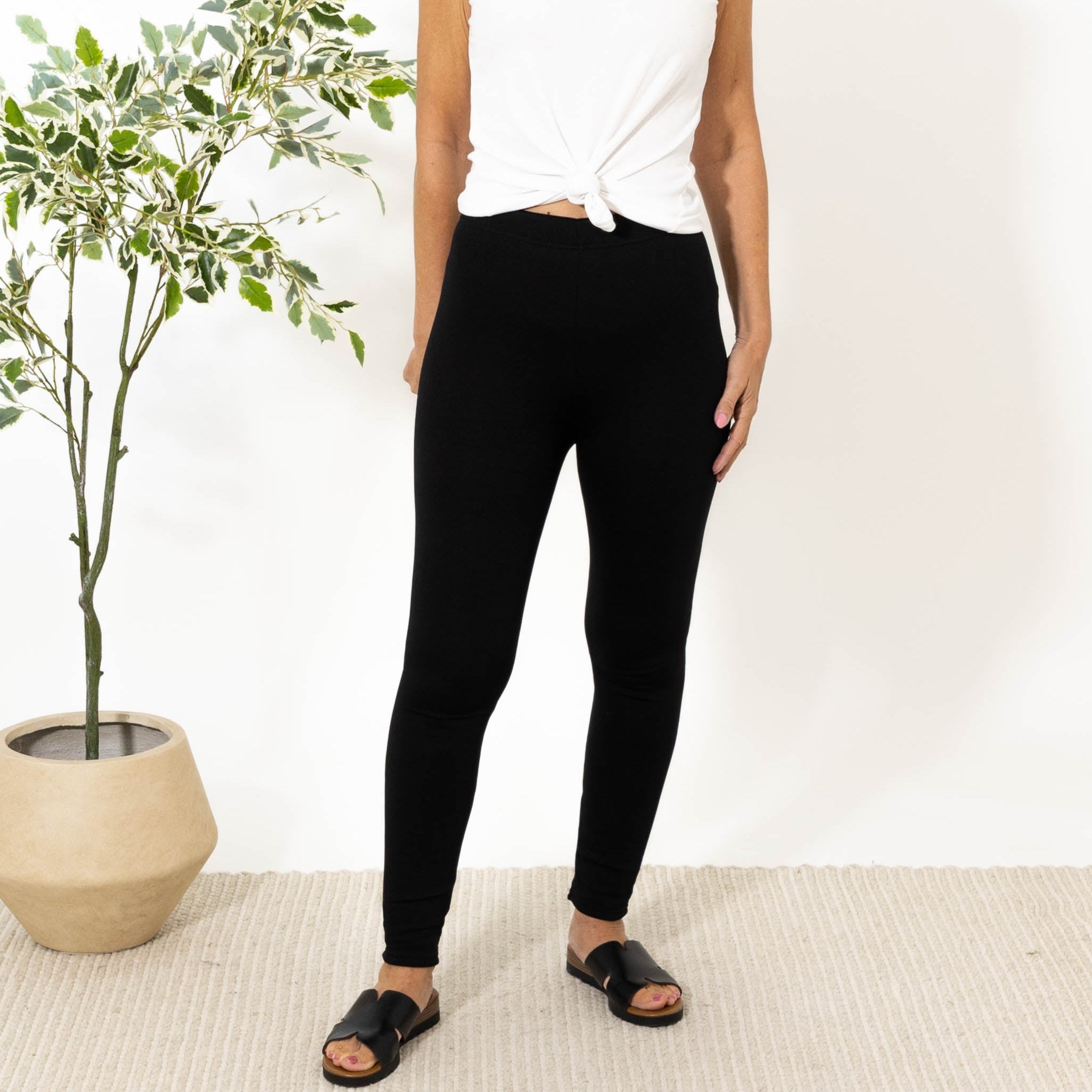 Lærke pels leggings, Sort