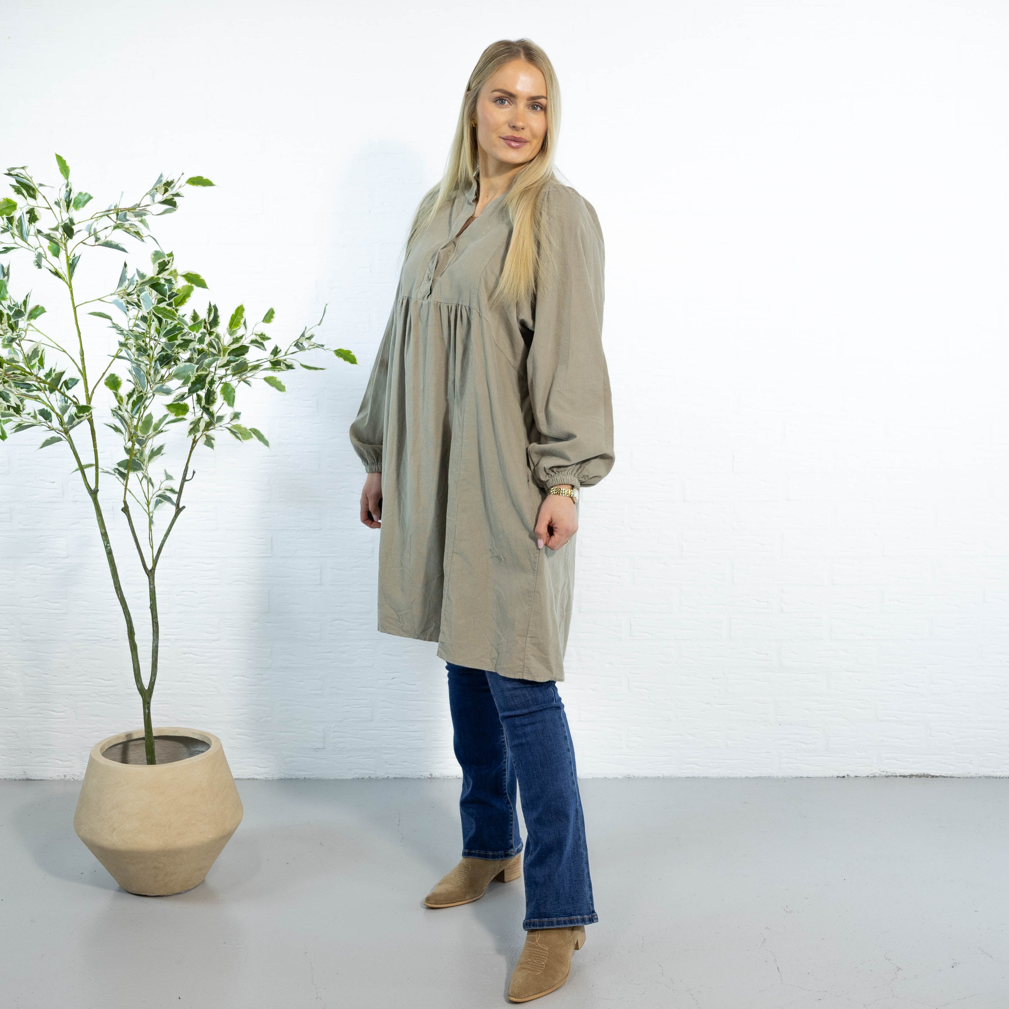 Randi tunika kjole, Taupe