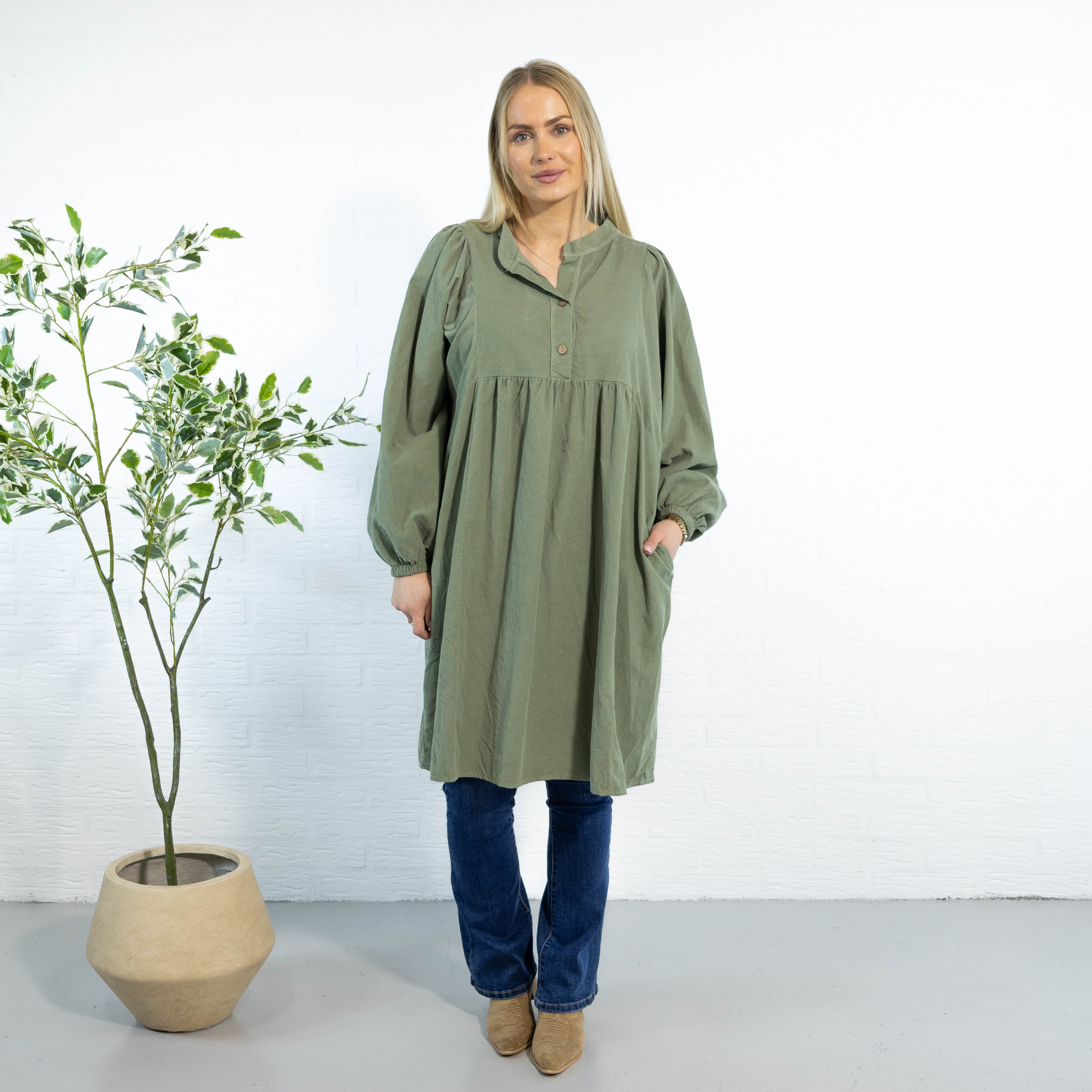 Randi tunika kjole, Khaki