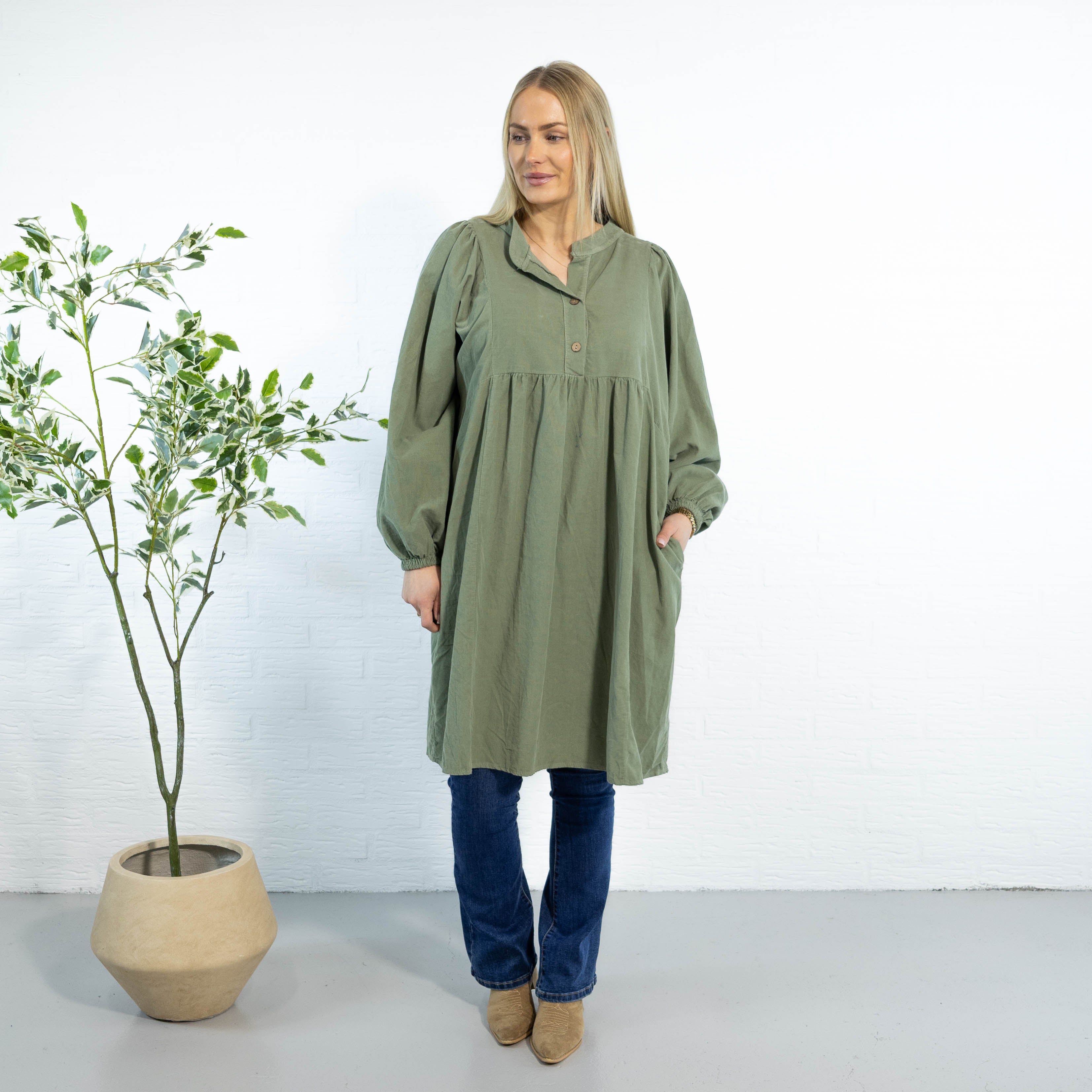 Randi tunika kjole, Khaki