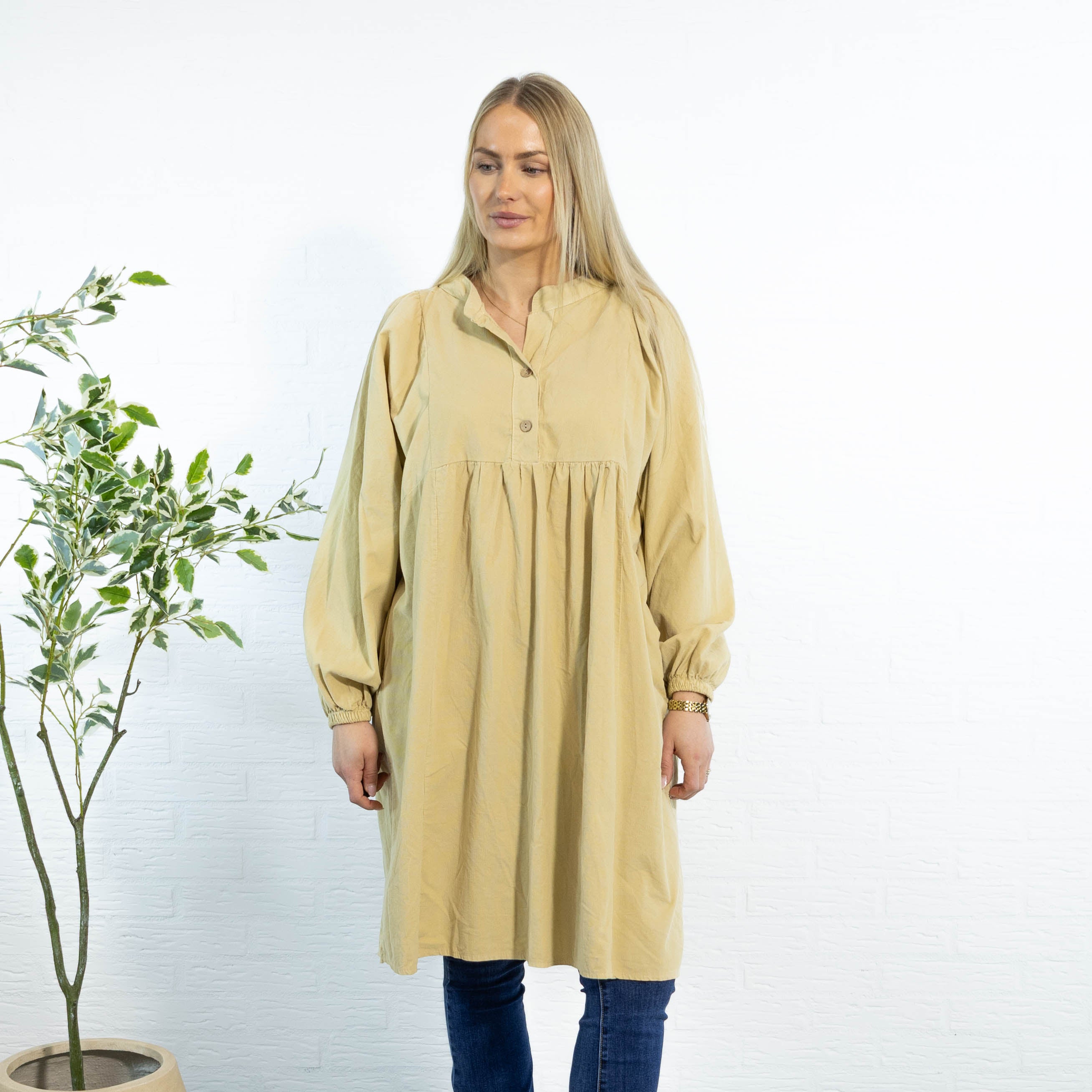 Randi tunika kjole, Lys camel