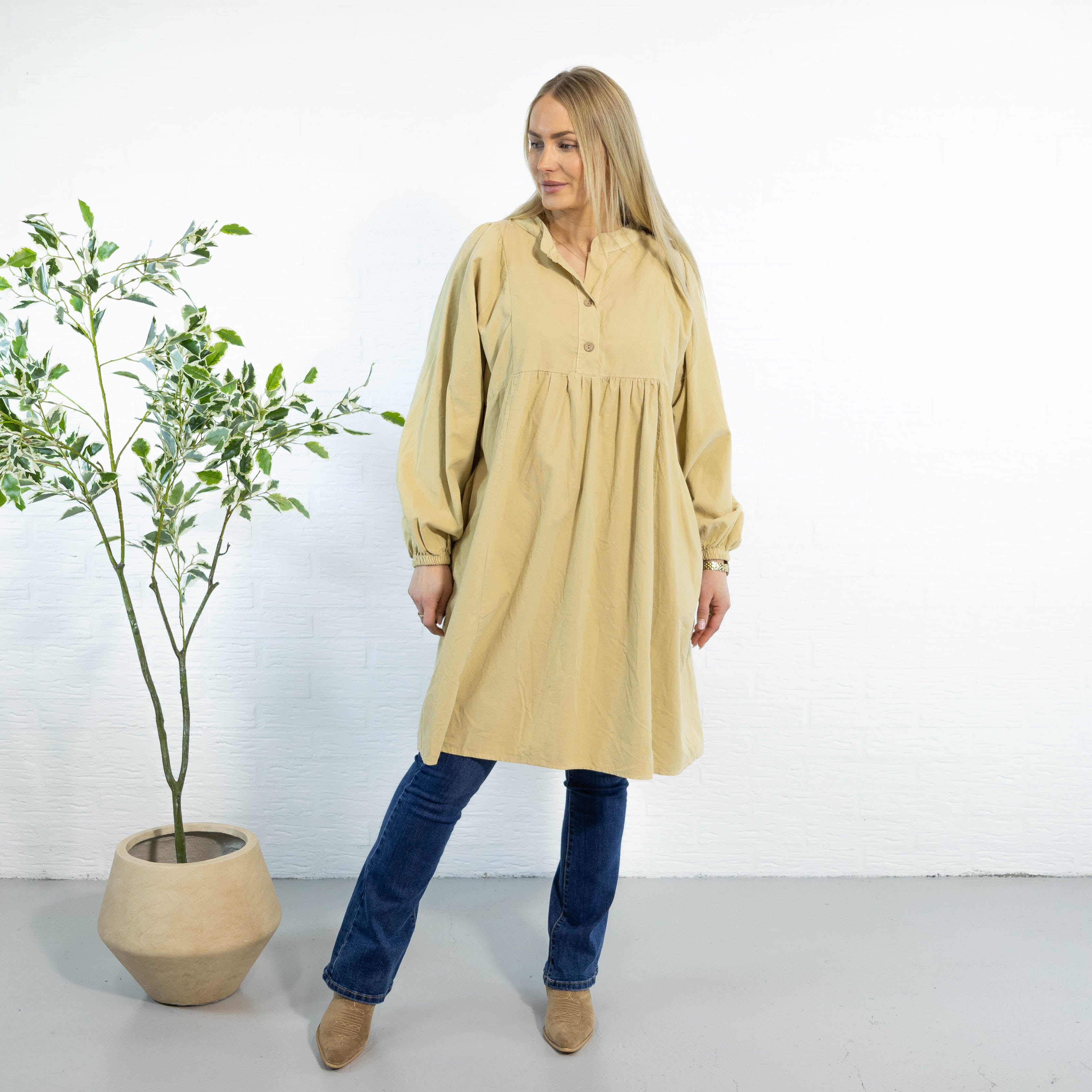 Randi tunika kjole, Lys camel