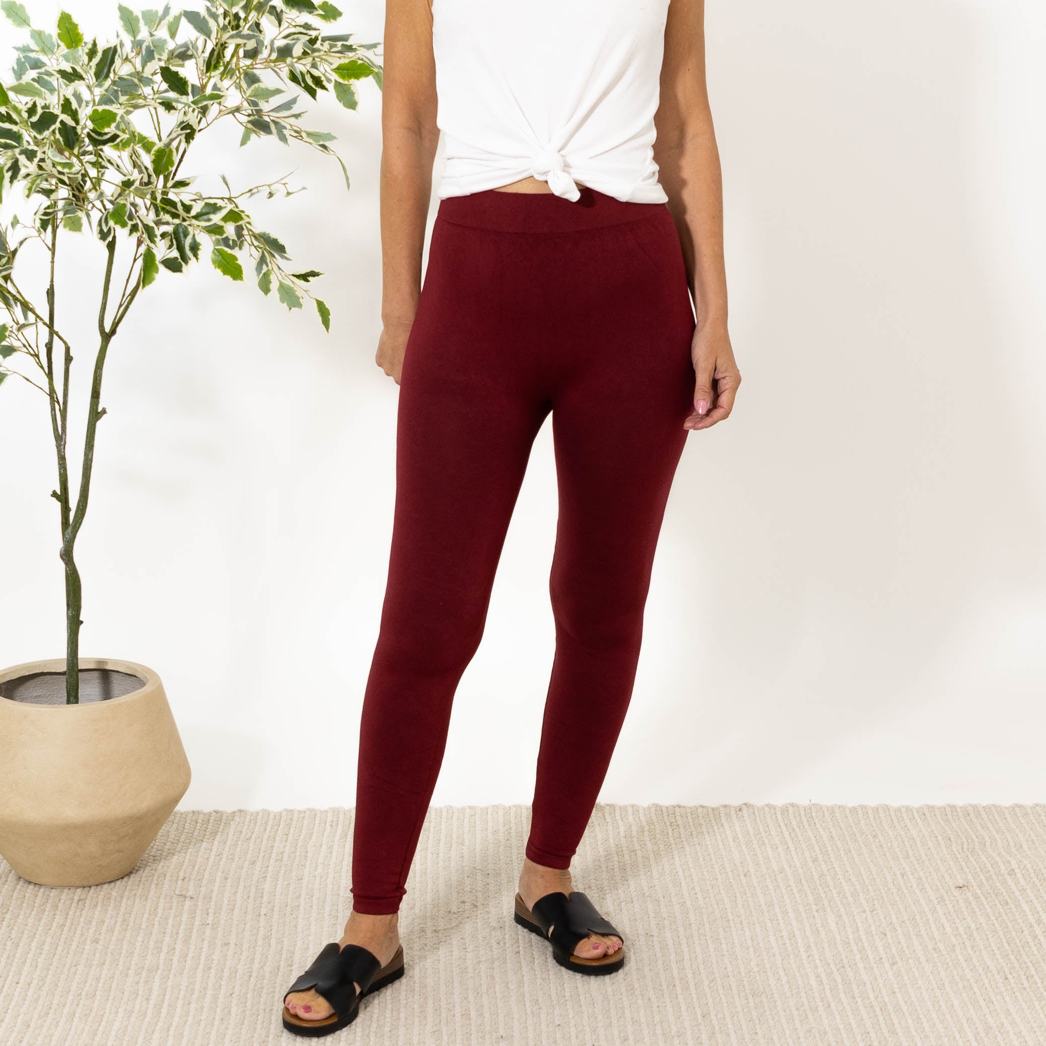 Kenya bomulds leggings, Bordeaux
