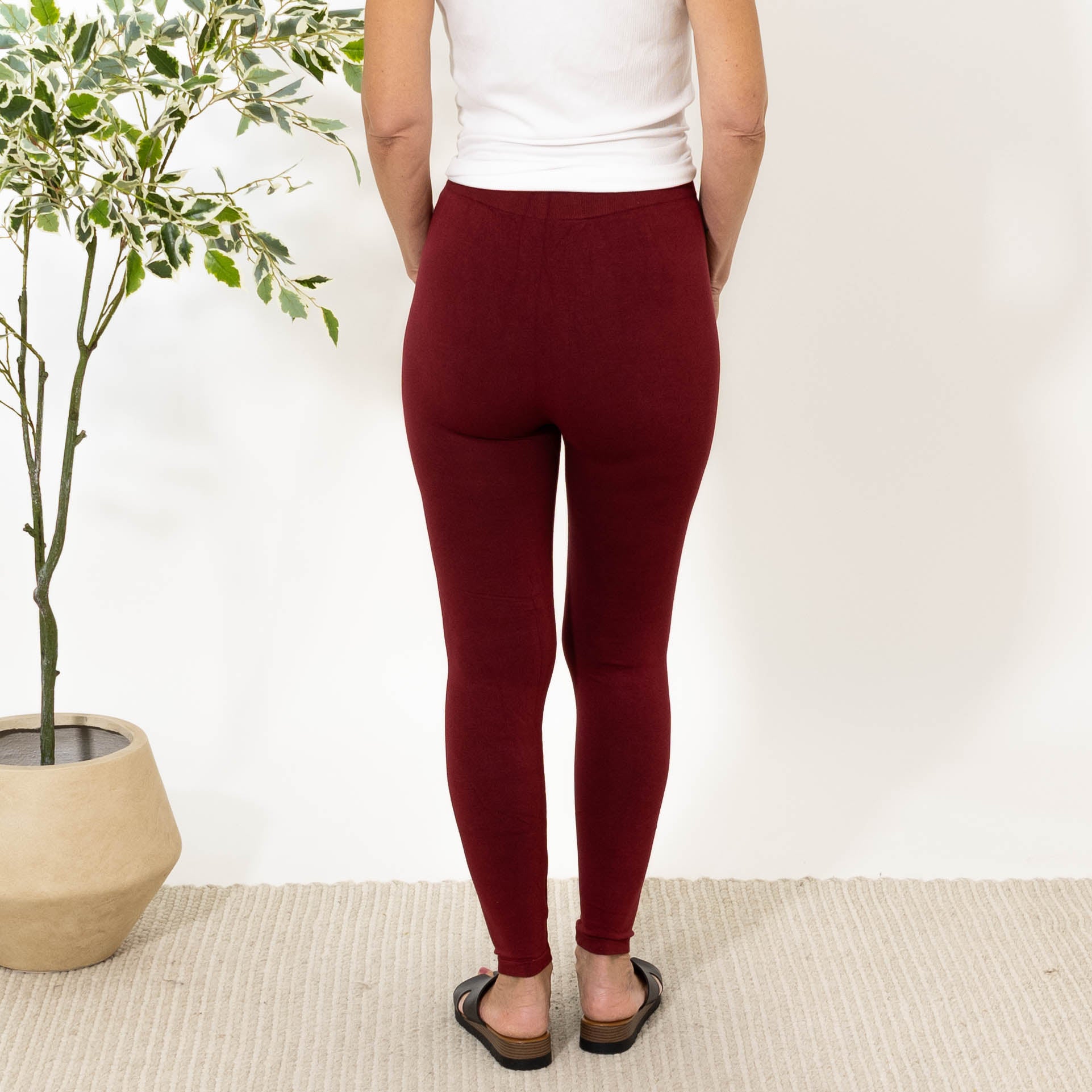 Kenya bomulds leggings, Bordeaux