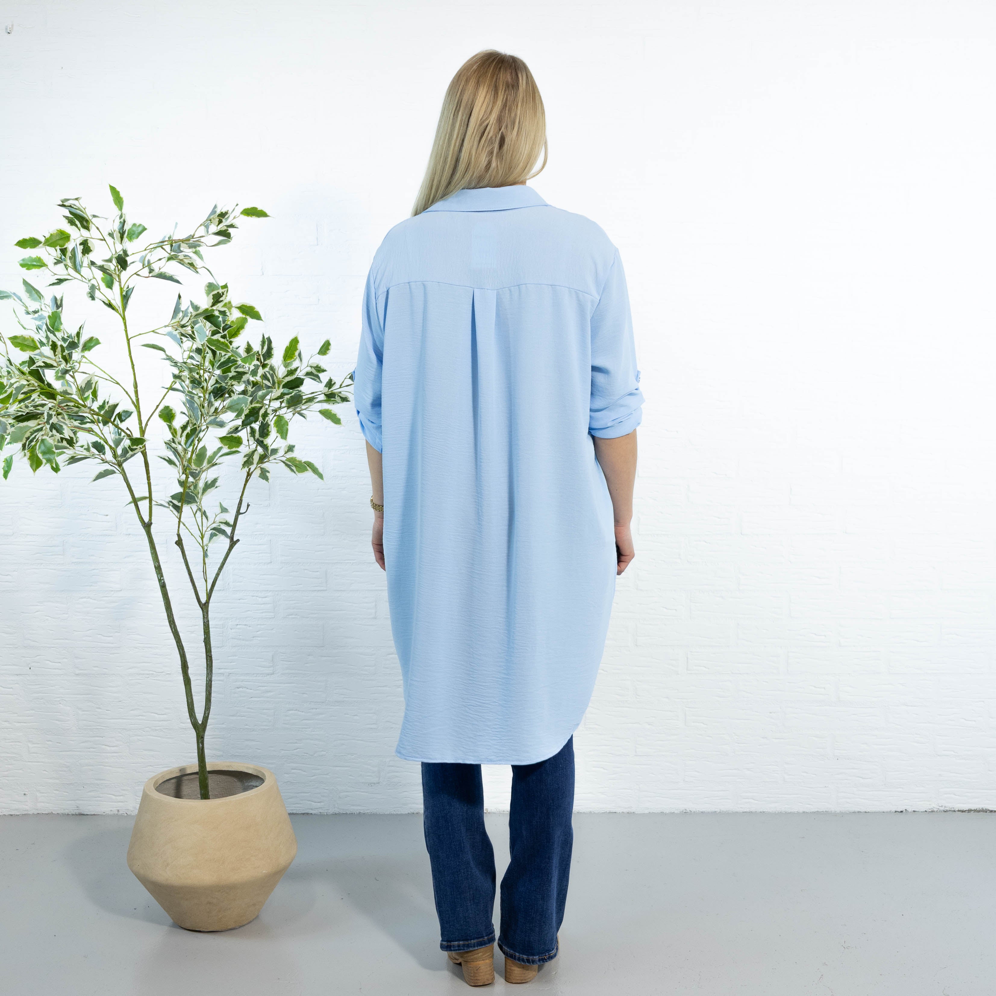 Betty bubblechiffon skjorte, Lyseblå