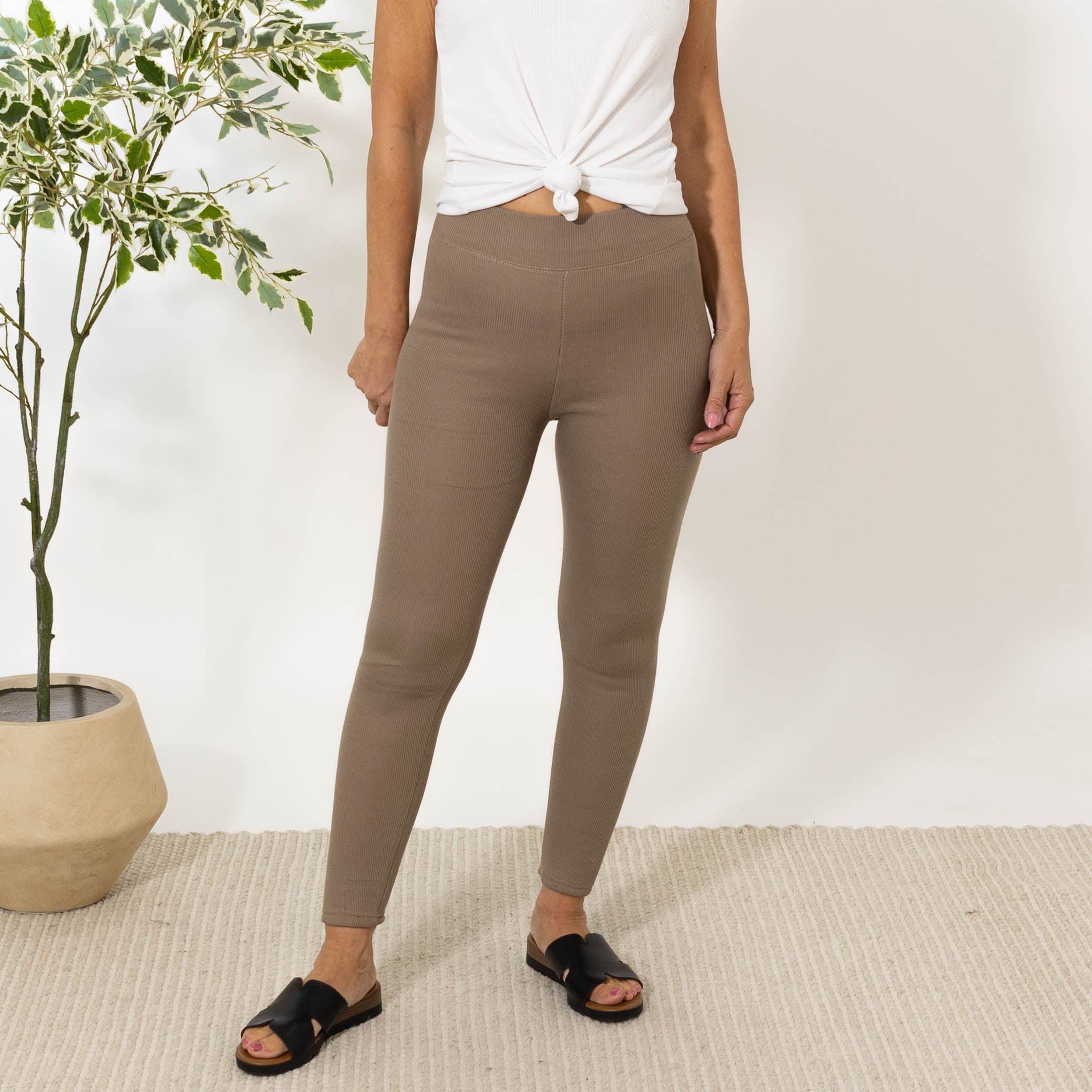 Mollie ribbed termo leggings, Lys Choko